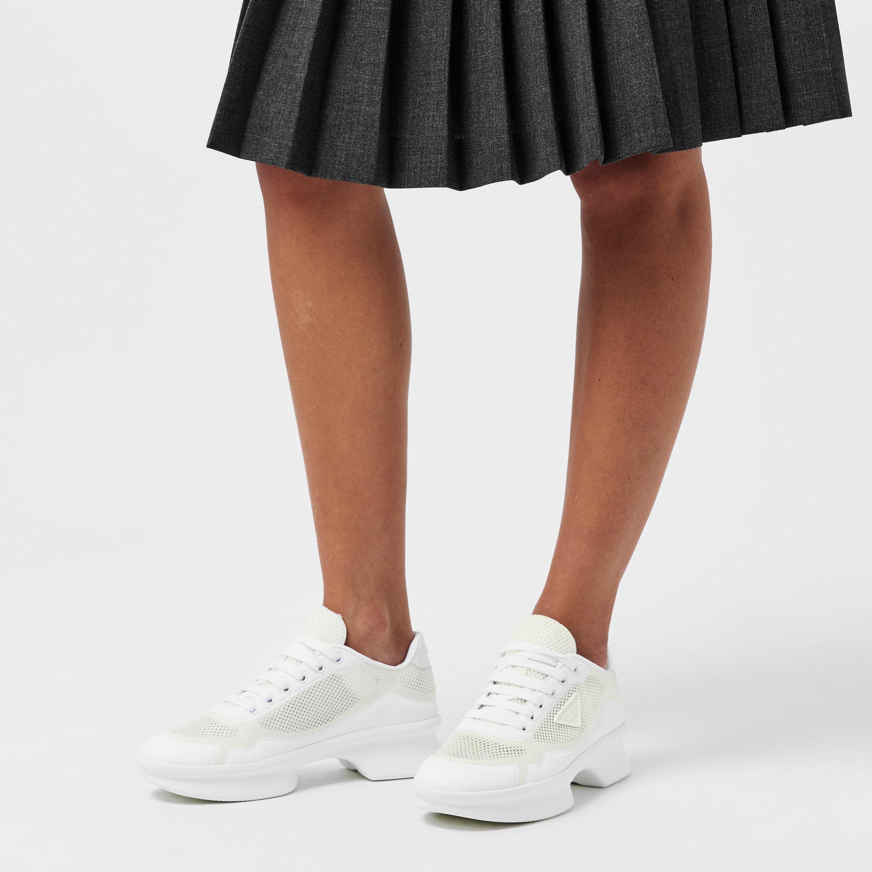 Bianco - Prada - Women's Nylon and Mesh Chunky Trainers - 3