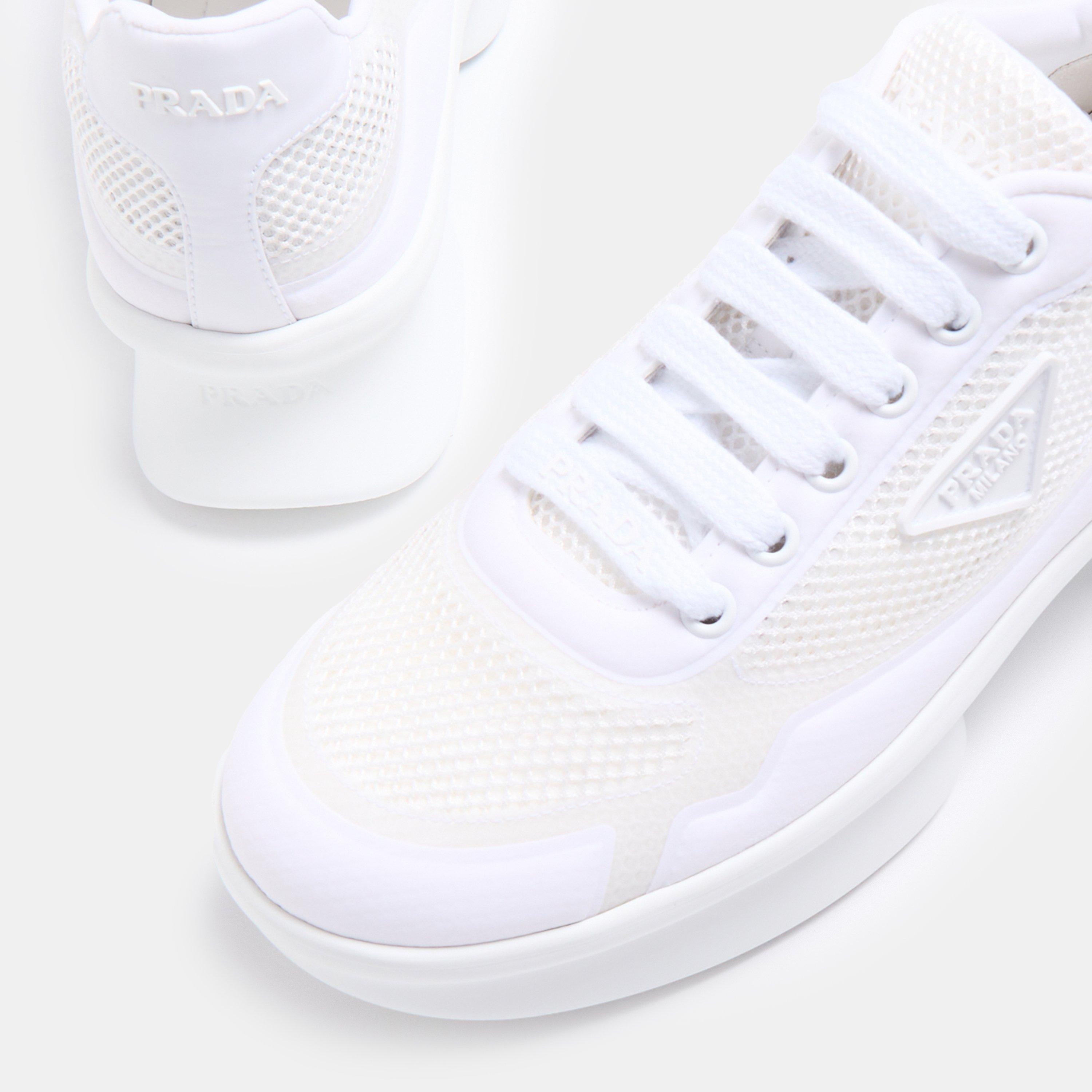 Bianco - Prada - Women's Nylon and Mesh Chunky Trainers - 4