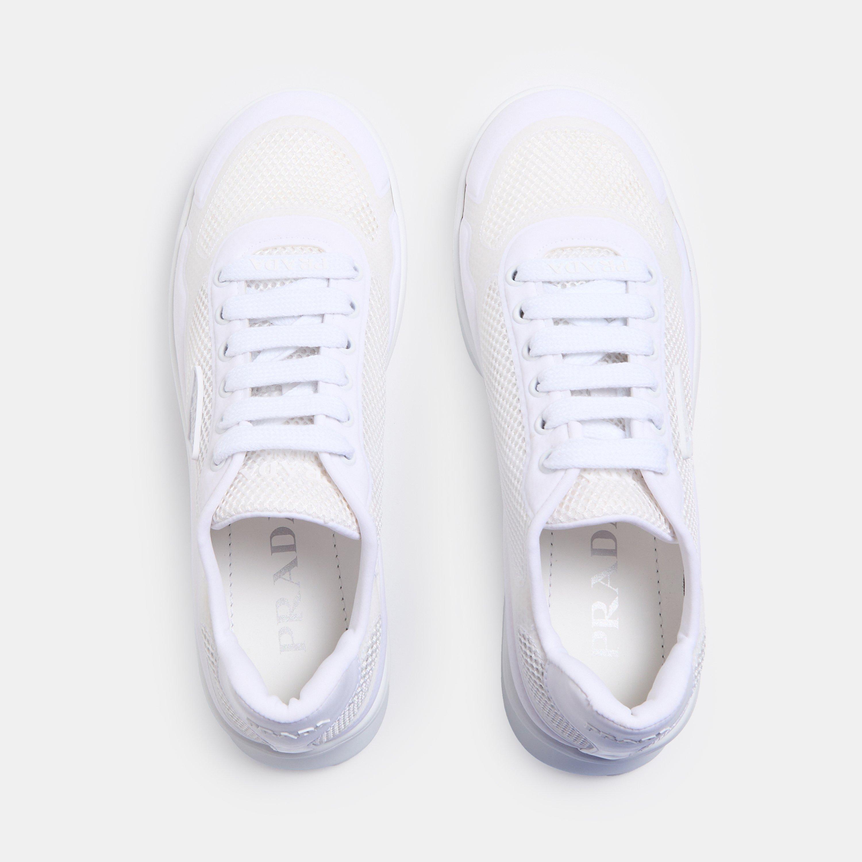 Bianco - Prada - Women's Nylon and Mesh Chunky Trainers - 5