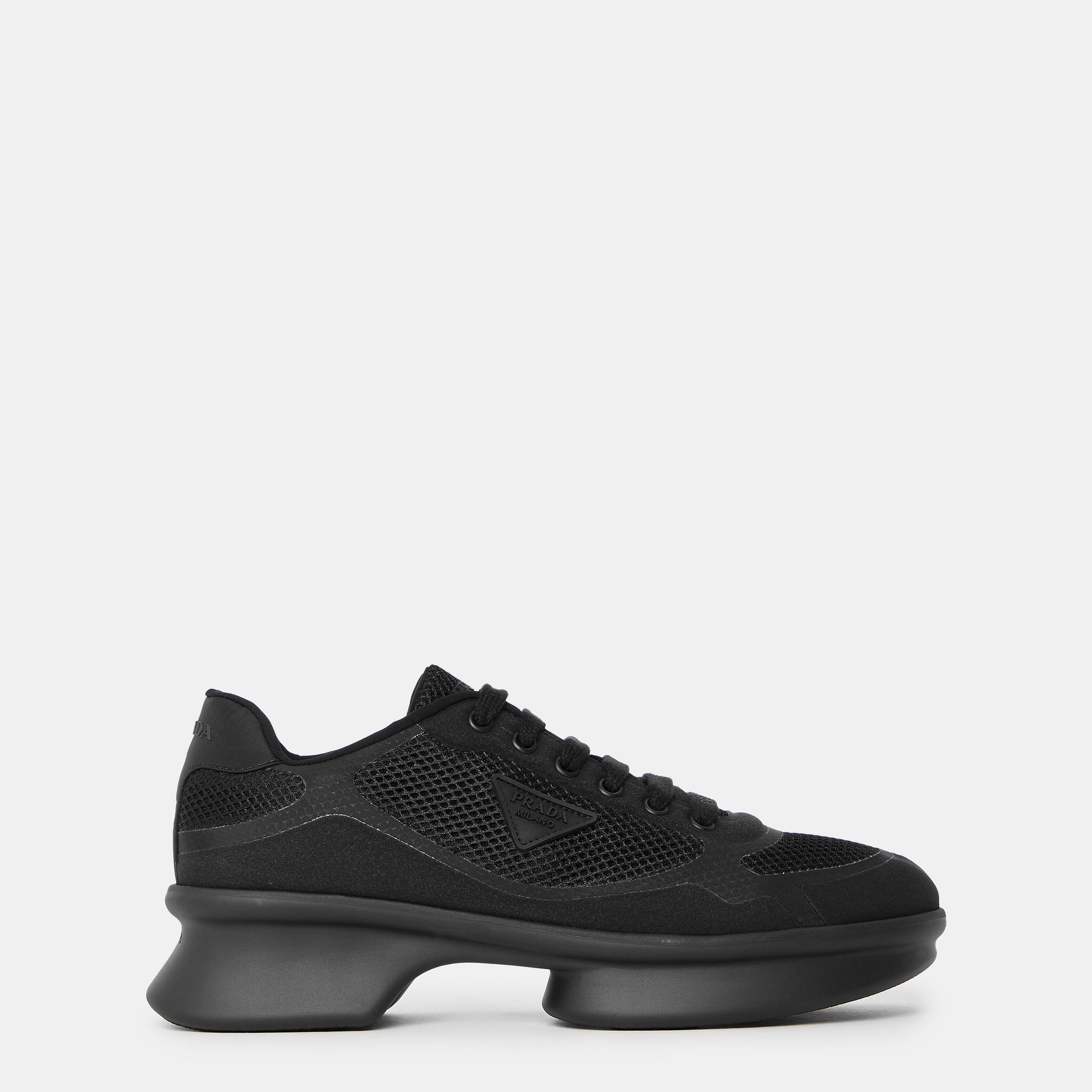 Prada Women's Nylon and Mesh Chunky Trainers - Nero - Size 6 (39)