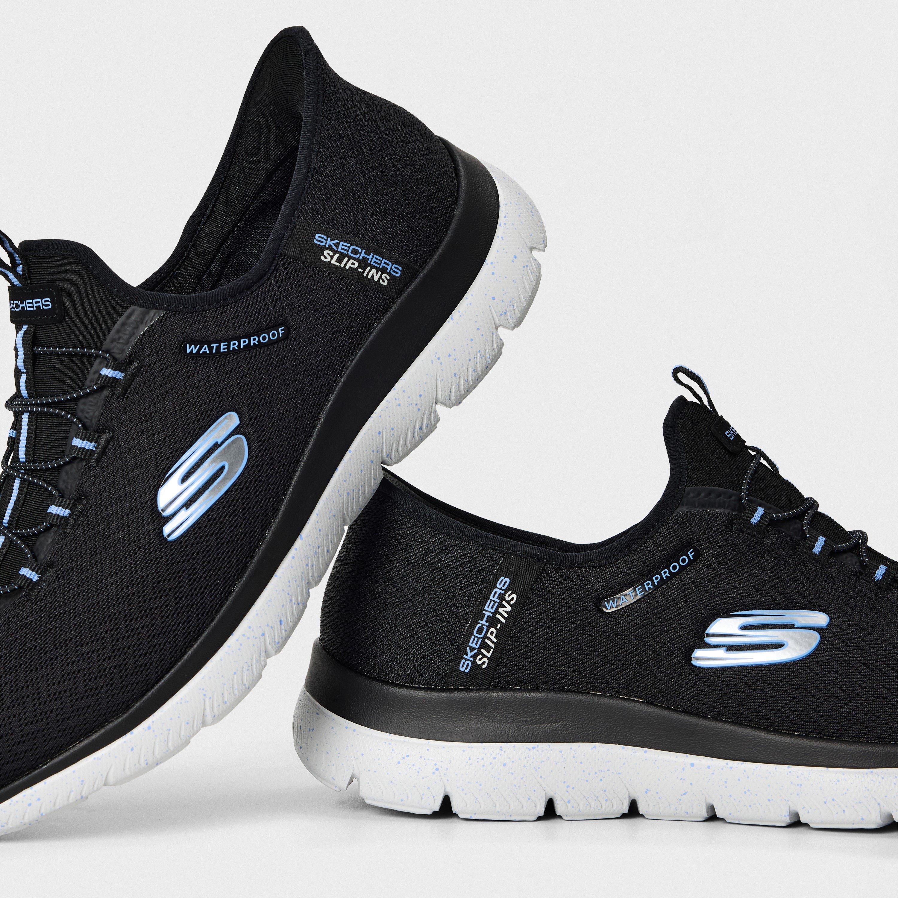 Zwart/Wit - Skechers - Slip-ins Waterproof: Summits Ladies Trainers - 3