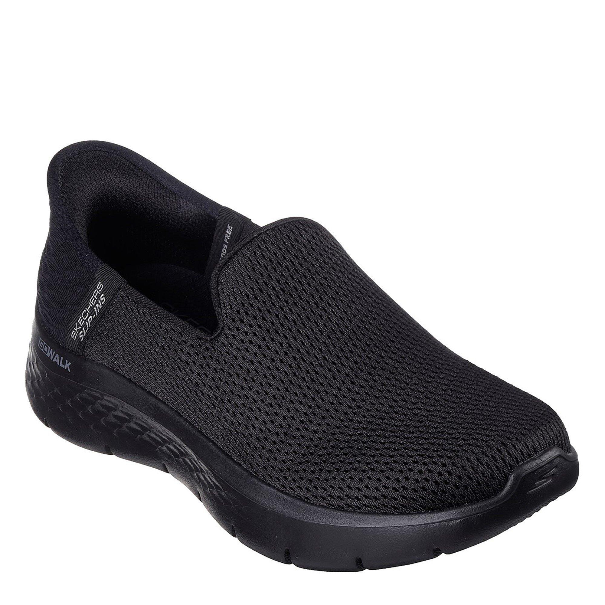 Black - Skechers - Athletic Mesh Slip-Ins Slip On Trainers Womens - 1