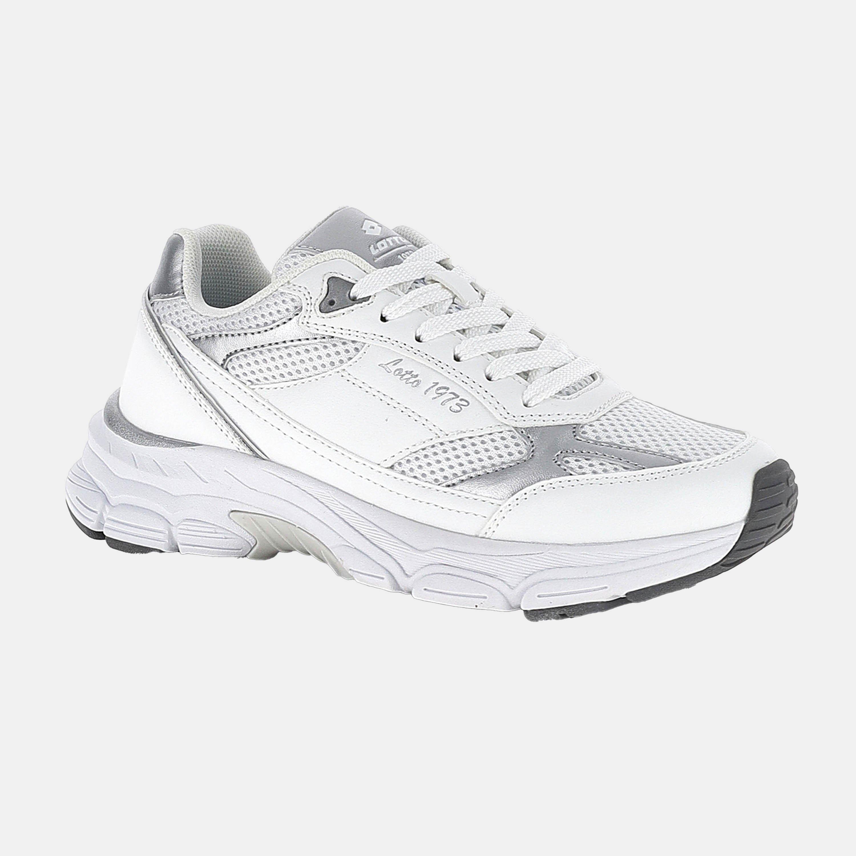 Hvid/Sølv Metal - Lotto Sport Italia - Women's Low-Top Trainers - 2