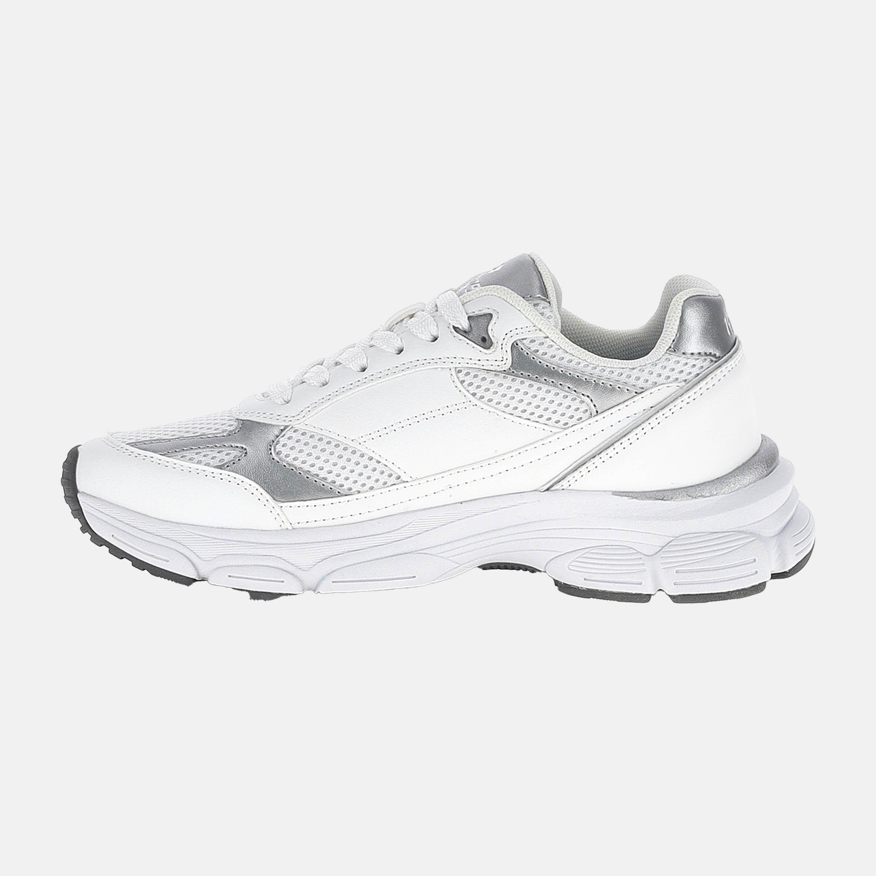 Hvid/Sølv Metal - Lotto Sport Italia - Women's Low-Top Trainers - 3