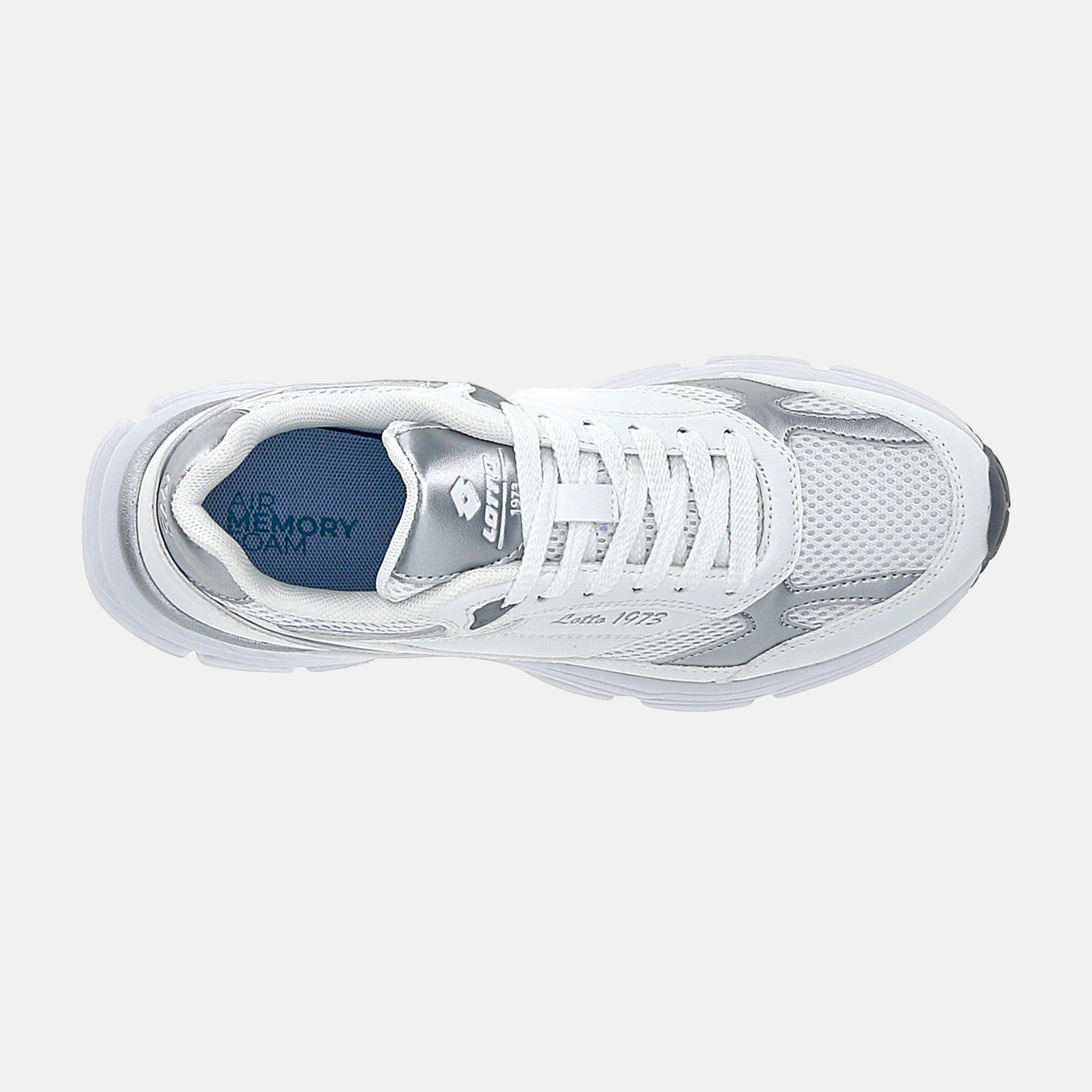 Hvid/Sølv Metal - Lotto Sport Italia - Women's Low-Top Trainers - 6