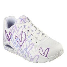 Skechers Skechers Goldcrown Graffiti Heart Design Lac Low-Top Trainers Womens