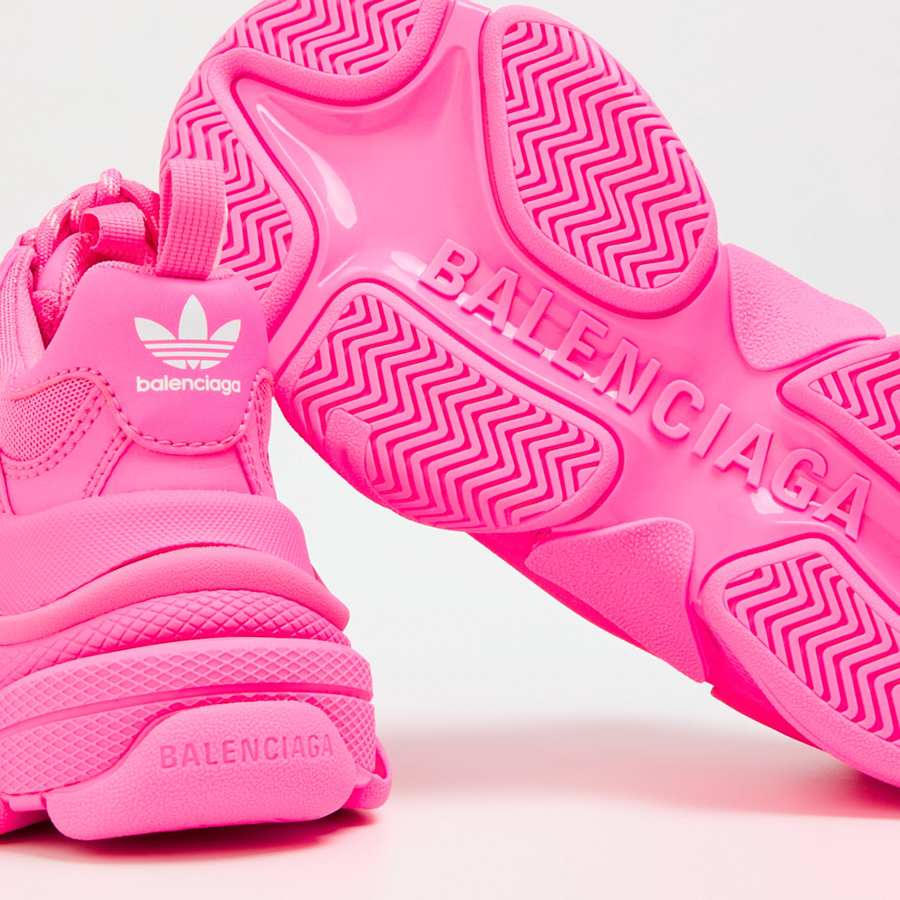 Neon Pink/White - Balenciaga - x adidas Triple S Trainers - 3
