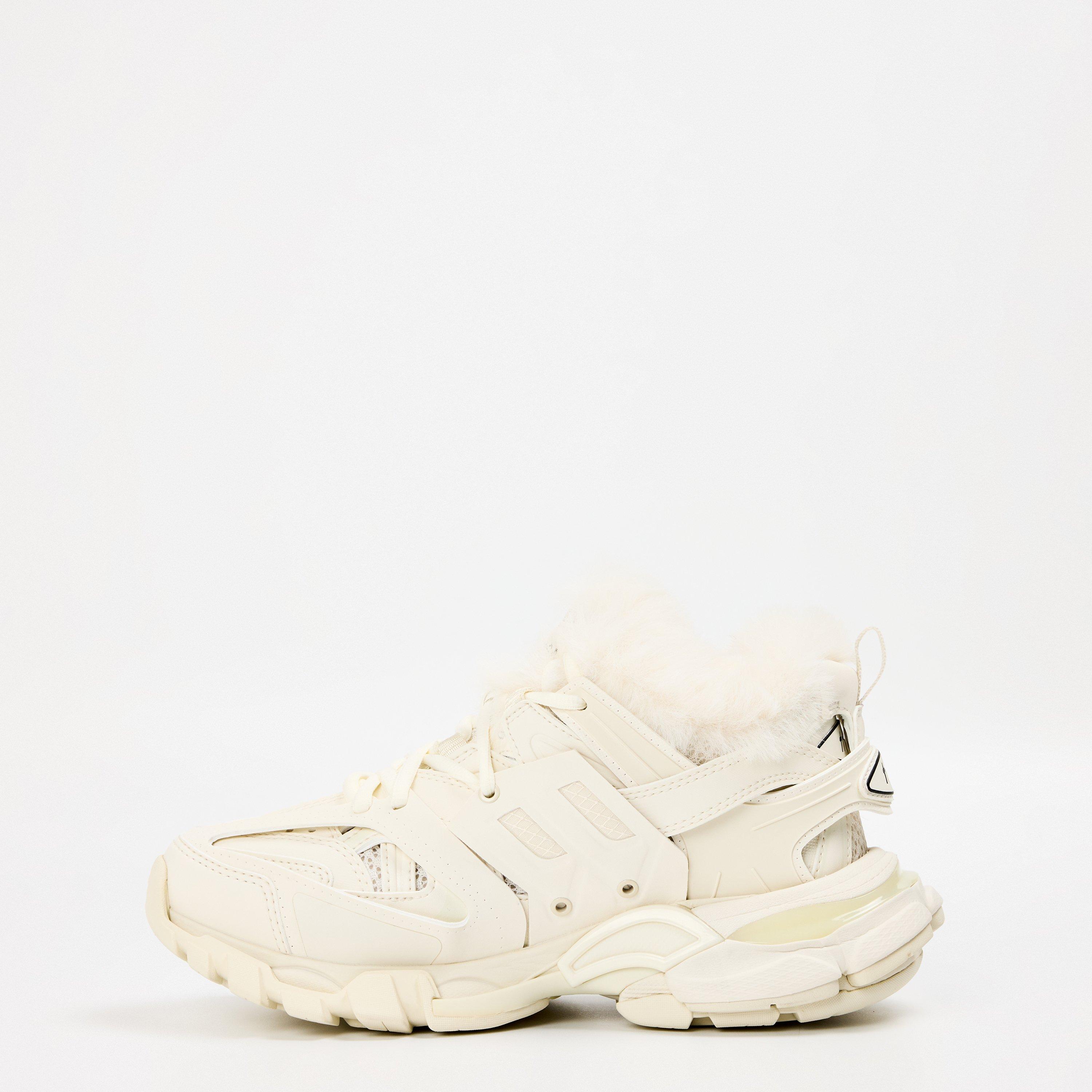 Eggshll/E Fr - Balenciaga - Faux Fur Track Trainers - 2