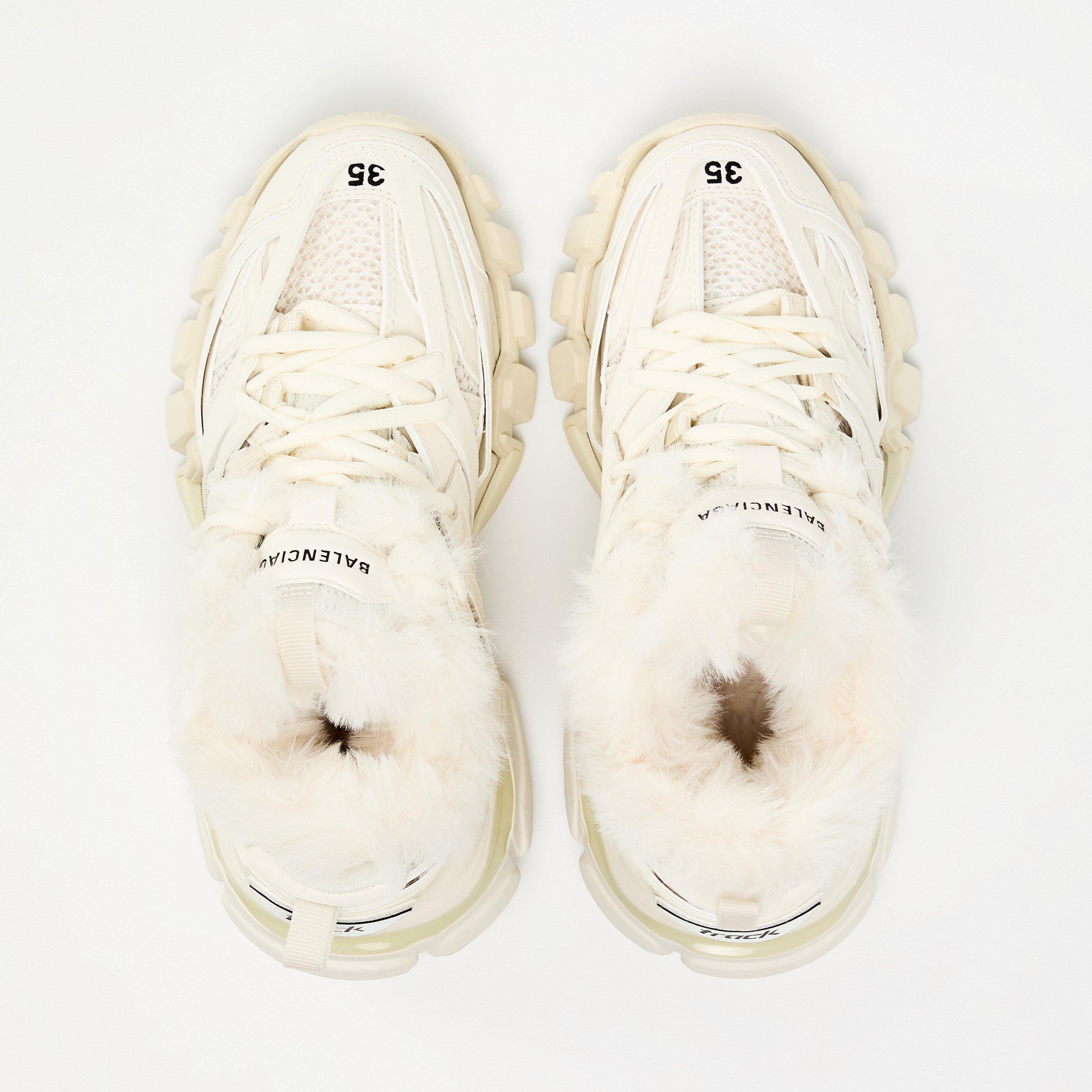 Eggshll/E Fr - Balenciaga - Faux Fur Track Trainers - 4