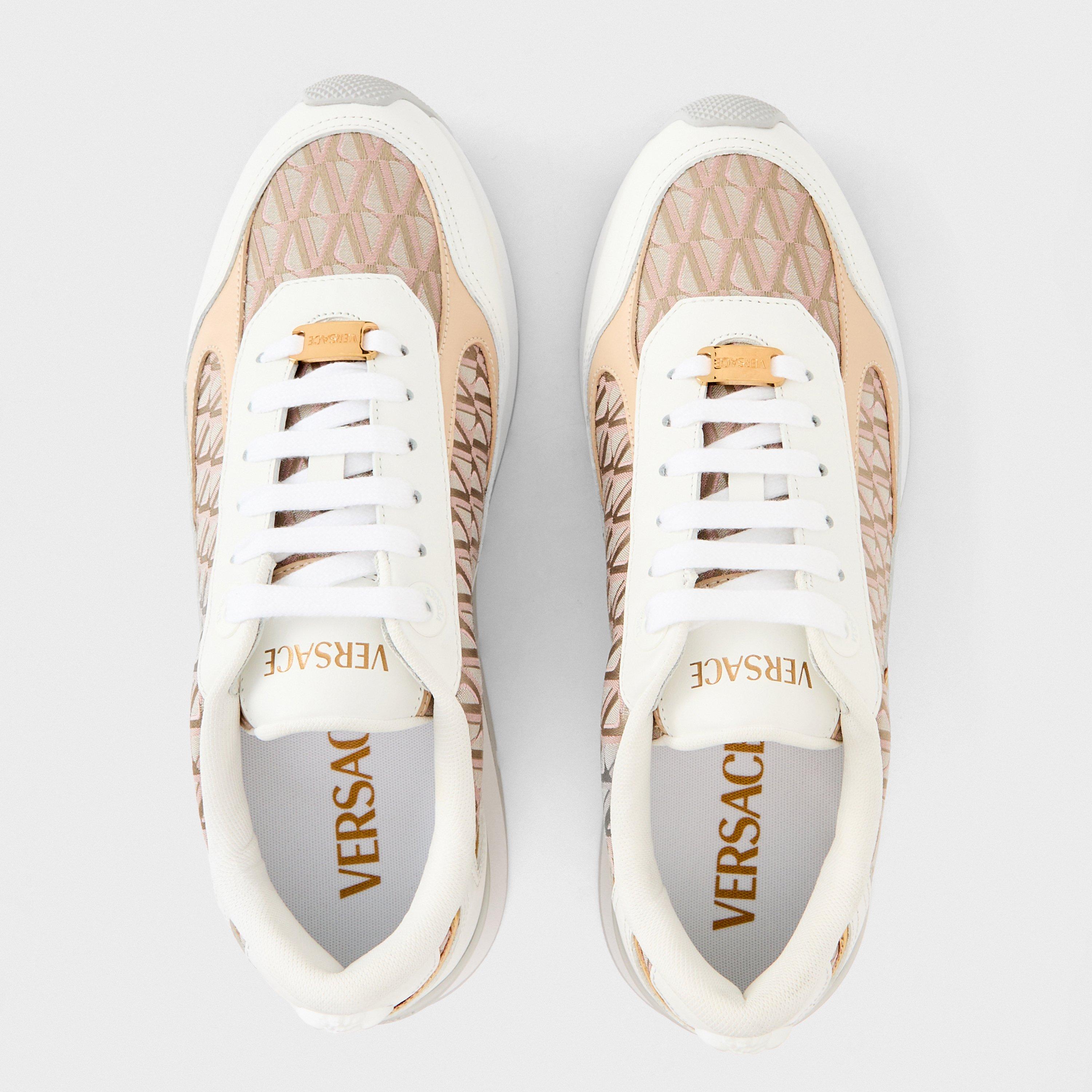 White Beige - Versace - Women's Platform Chunky Trainers - 5