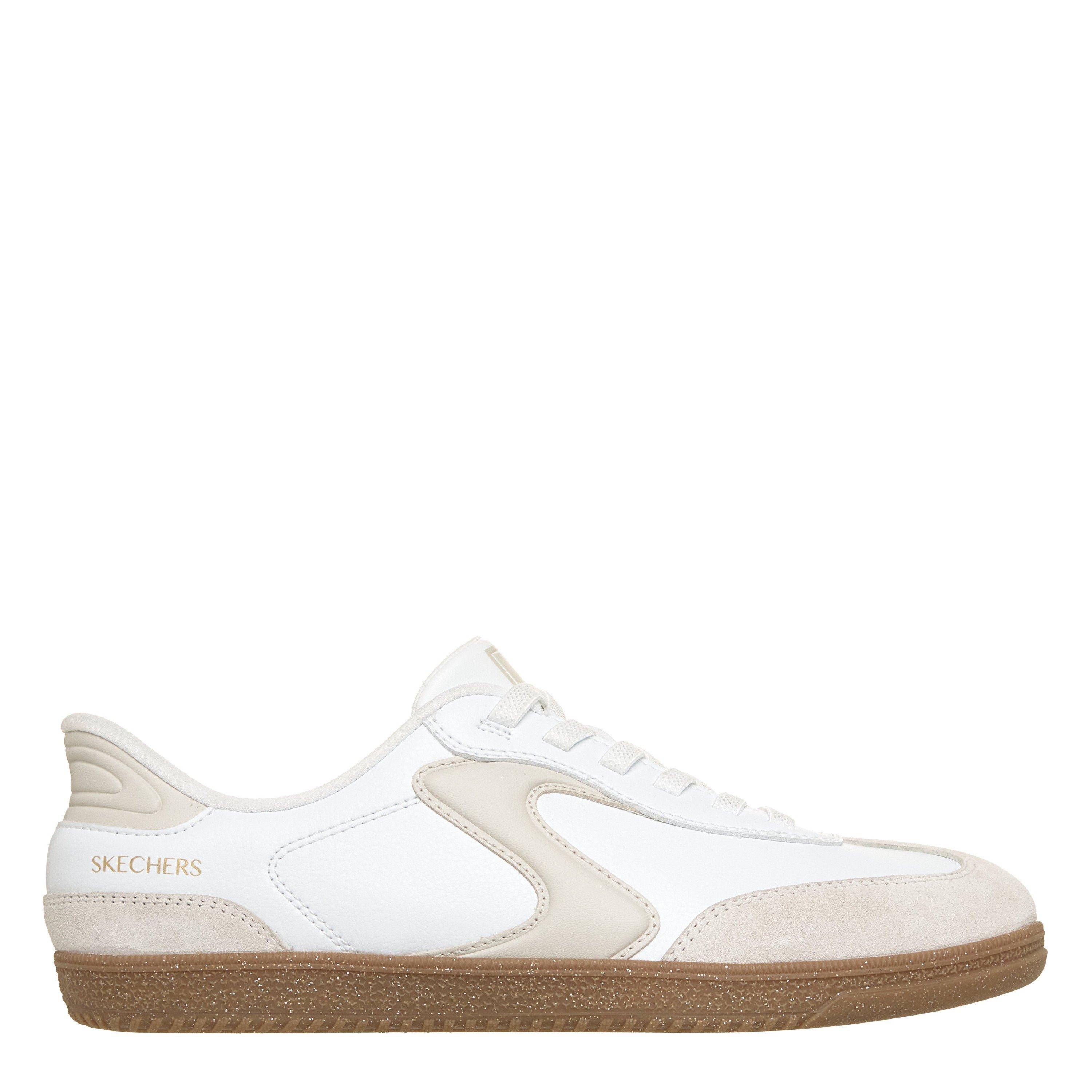 White/Neutral - Skechers - Duraleather & Suede Overlay Bungee Low-Top Trainers Womens - 1