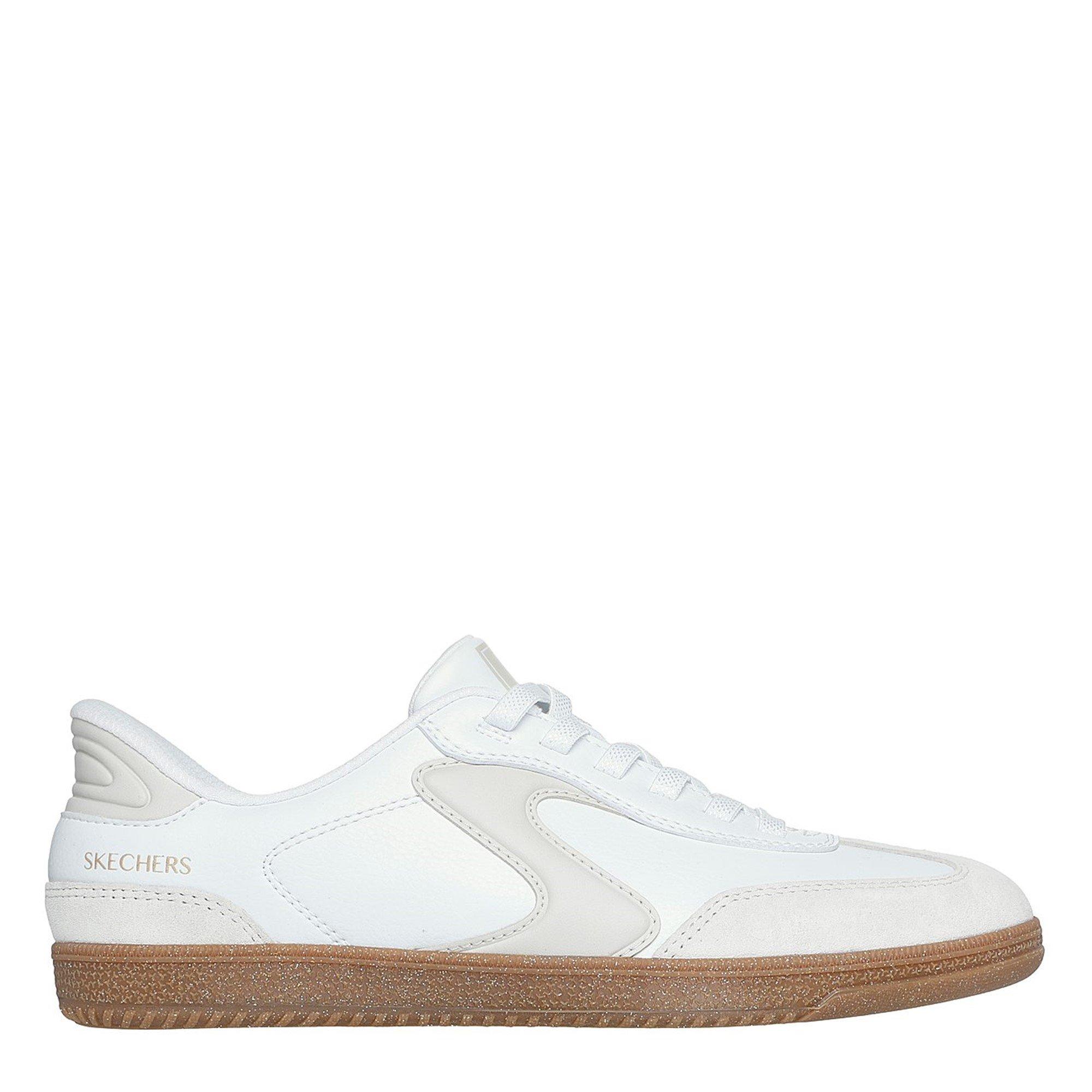 White/Neutral - Skechers - Duraleather & Suede Overlay Bungee Low-Top Trainers Womens - 3