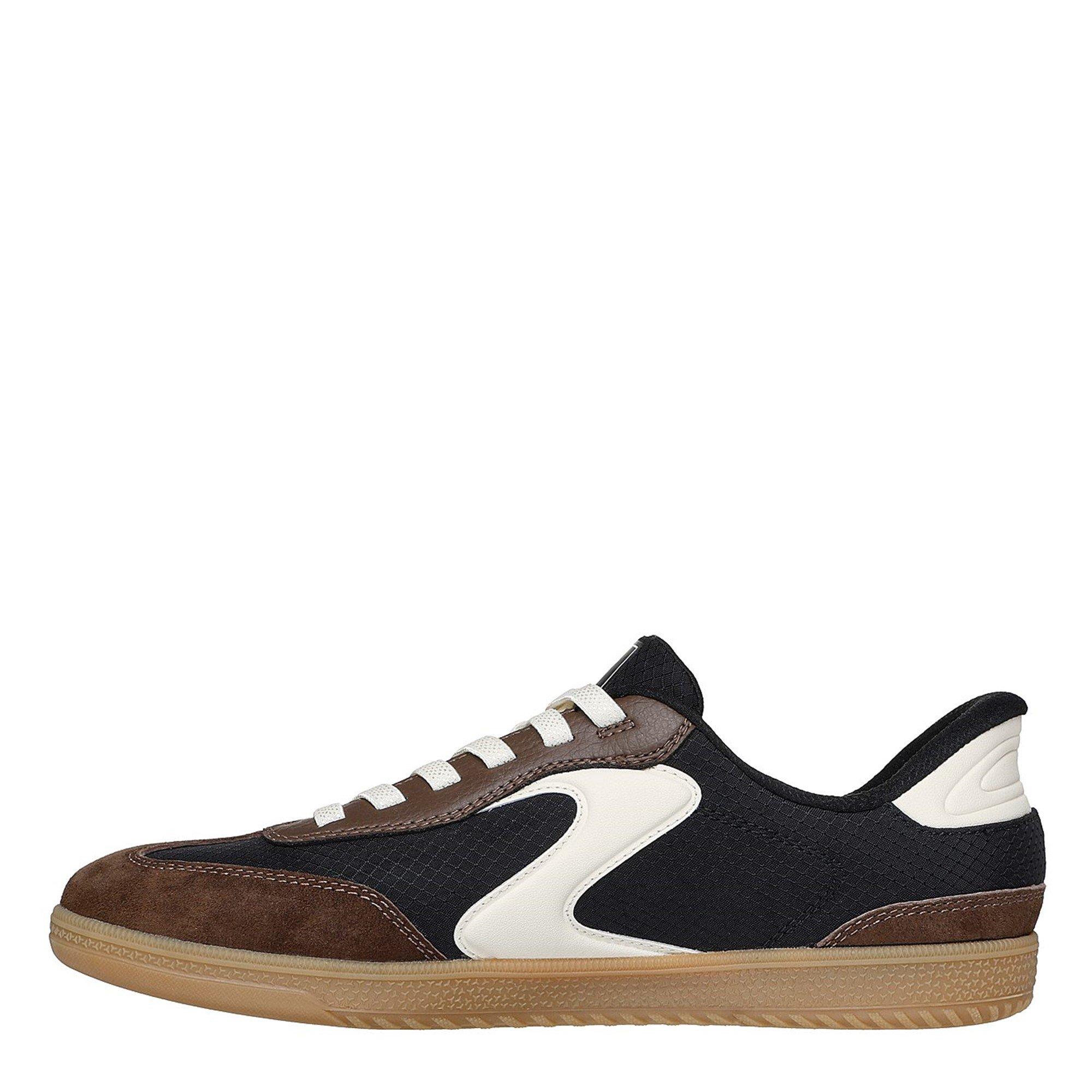 Marron - Skechers - Duraleather & Suede Overlay Bungee Low-Top Trainers Womens - 2