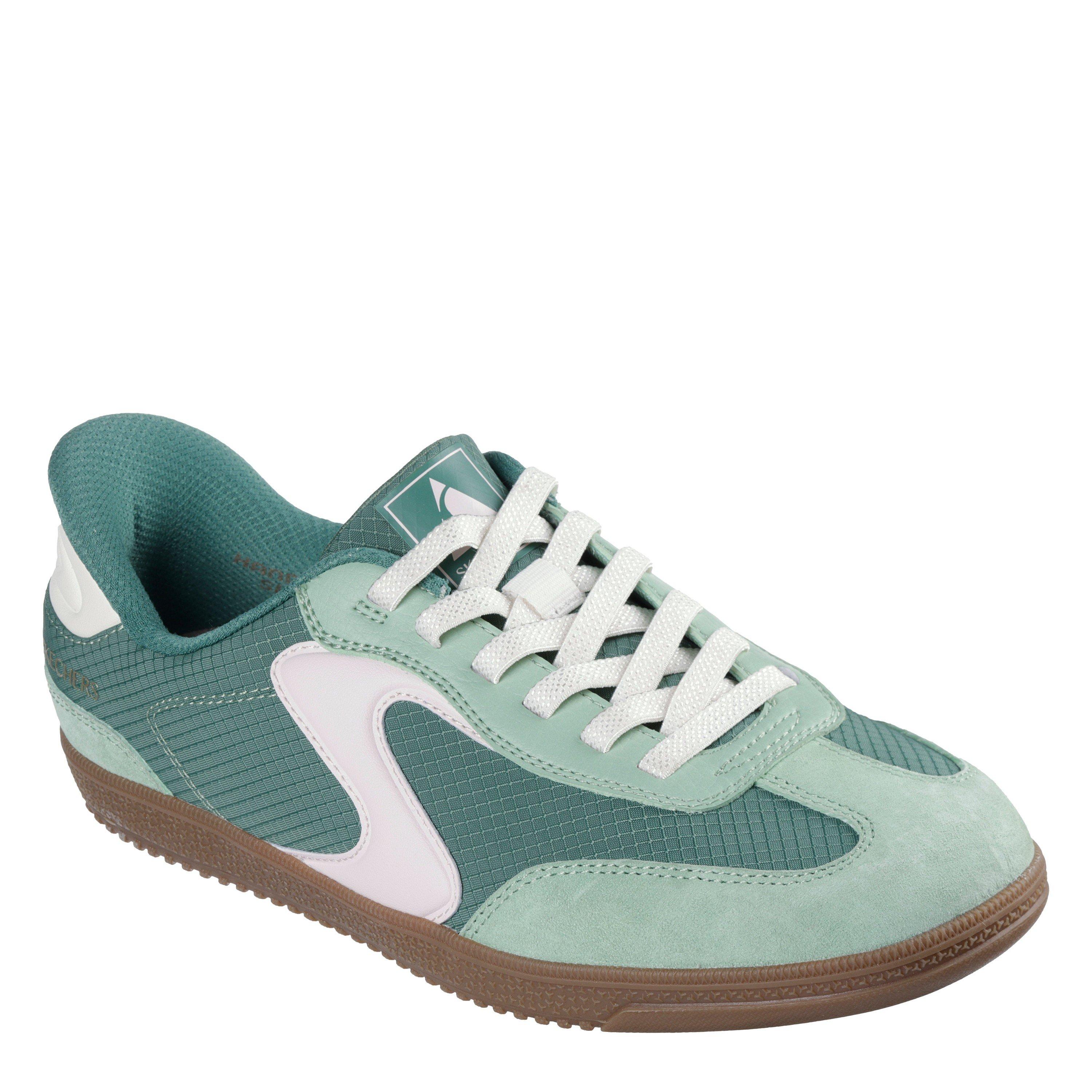 Mint - Skechers - Duraleather & Suede Overlay Bungee Low-Top Trainers Womens - 3