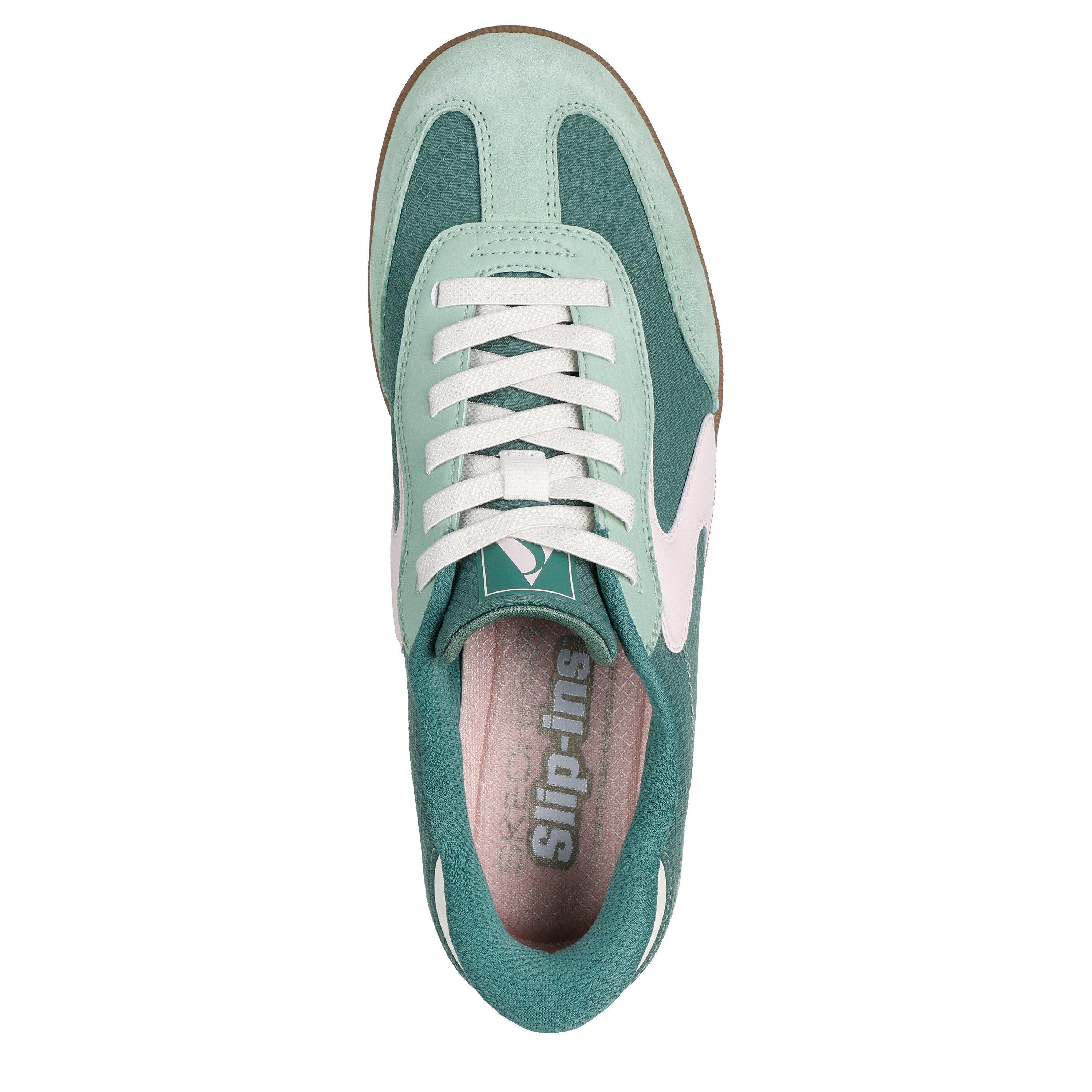 Mint - Skechers - Duraleather & Suede Overlay Bungee Low-Top Trainers Womens - 4