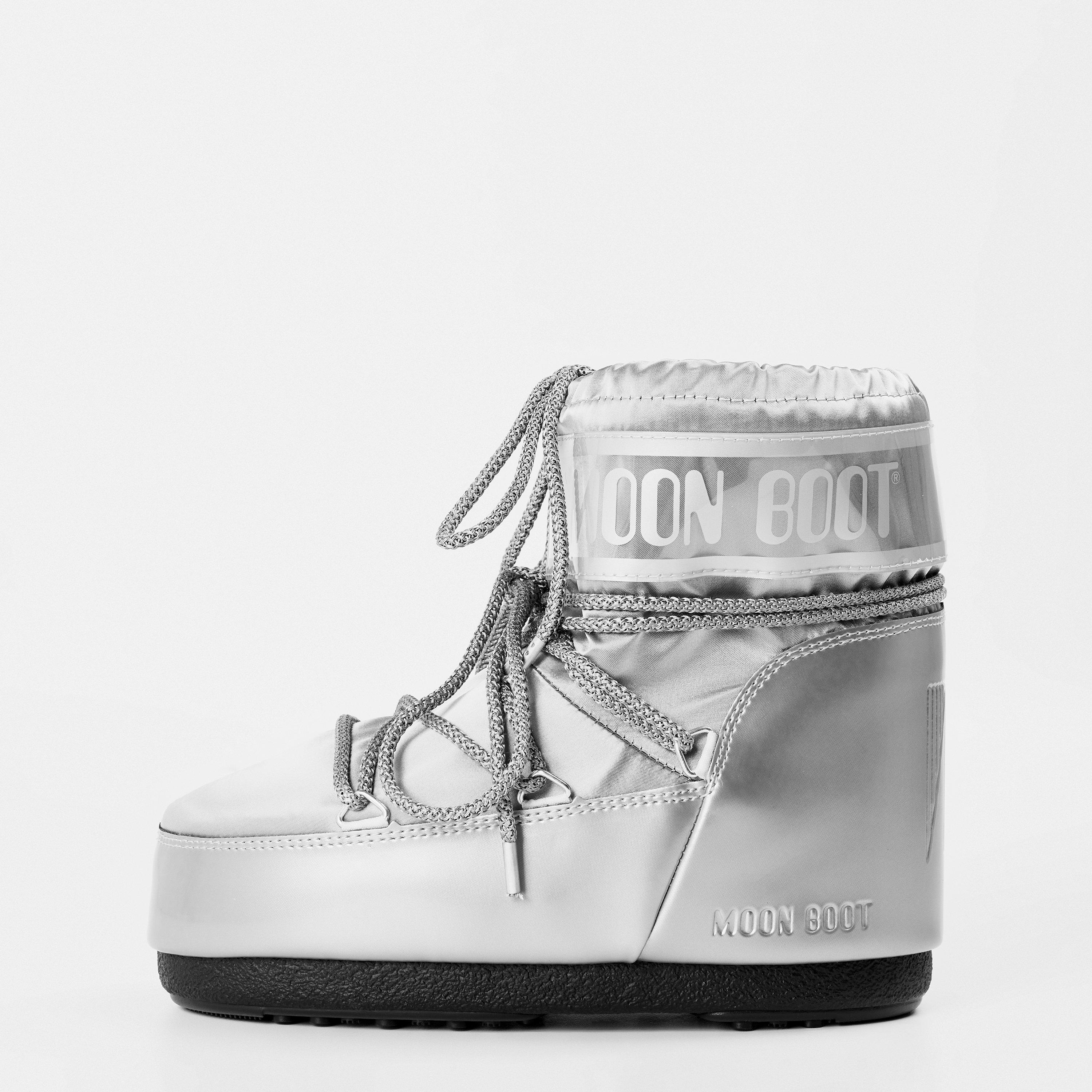 Silver - Moon Boot - Icon Low Glance Satin Boots - 2