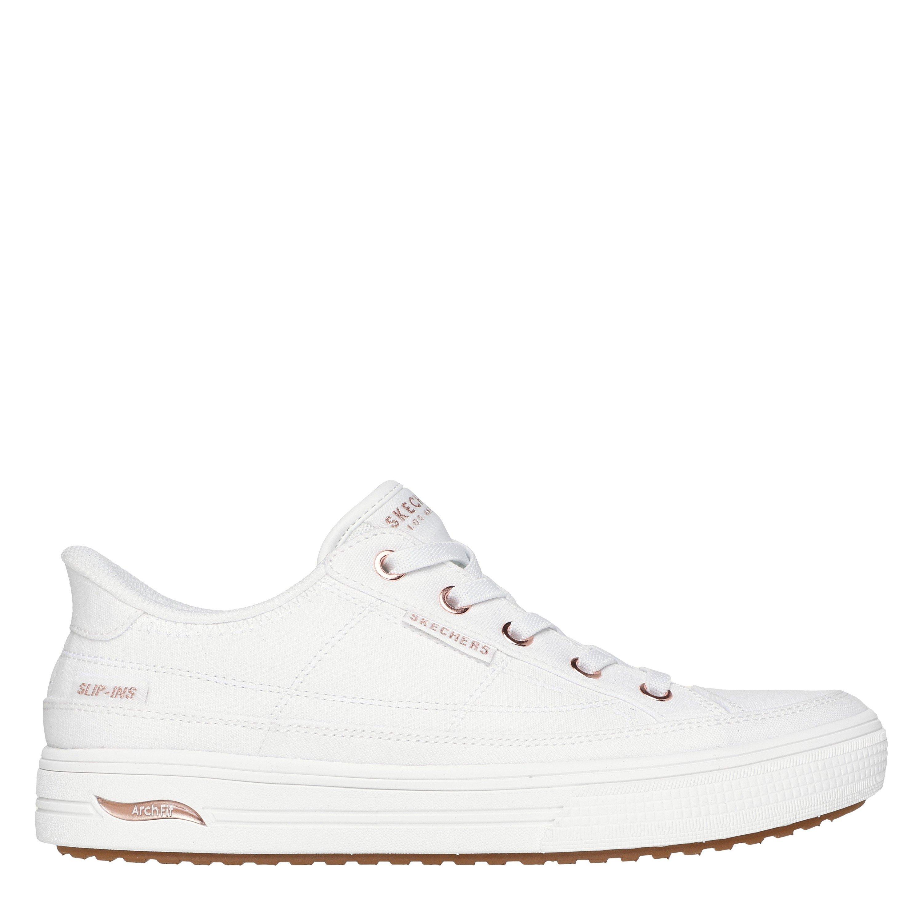 White - Skechers - Womens Slip On Trainers - 1