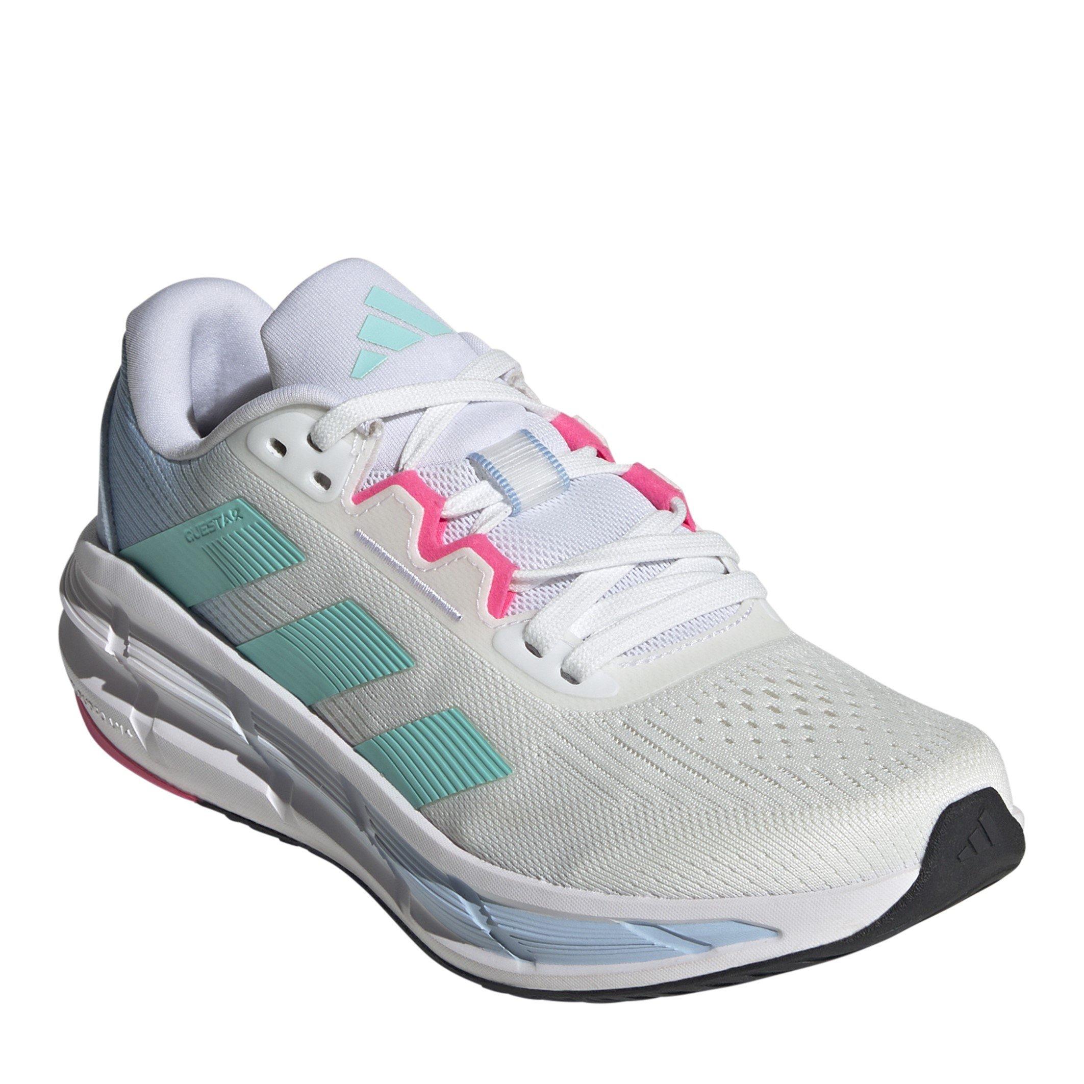 White/Flash Aqu - adidas - Entry Road Running Shoes - 3