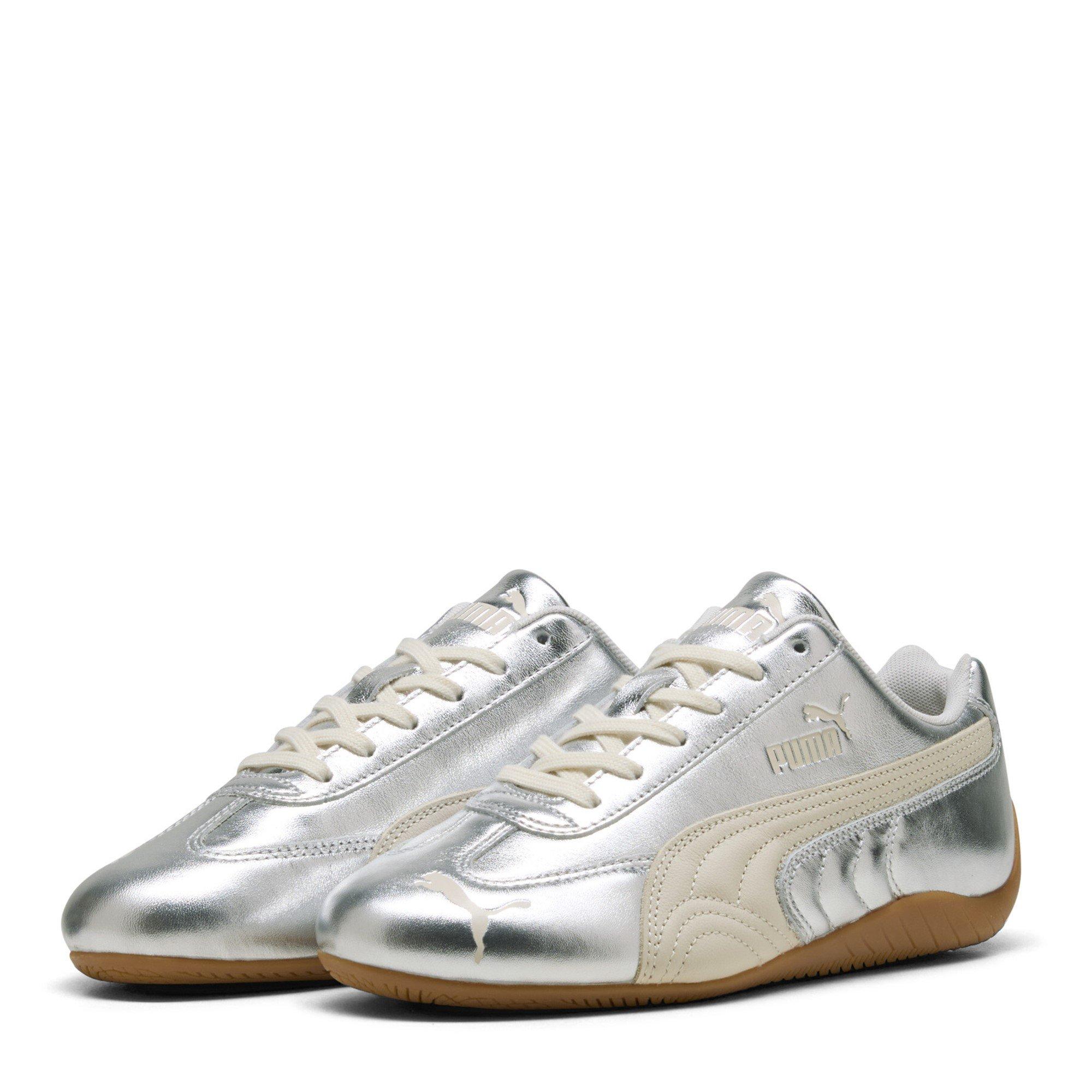 Puma Women's SpeedCat Metallic Low-Top Trainers - Silver/Alpine - Size 7 (40.5)