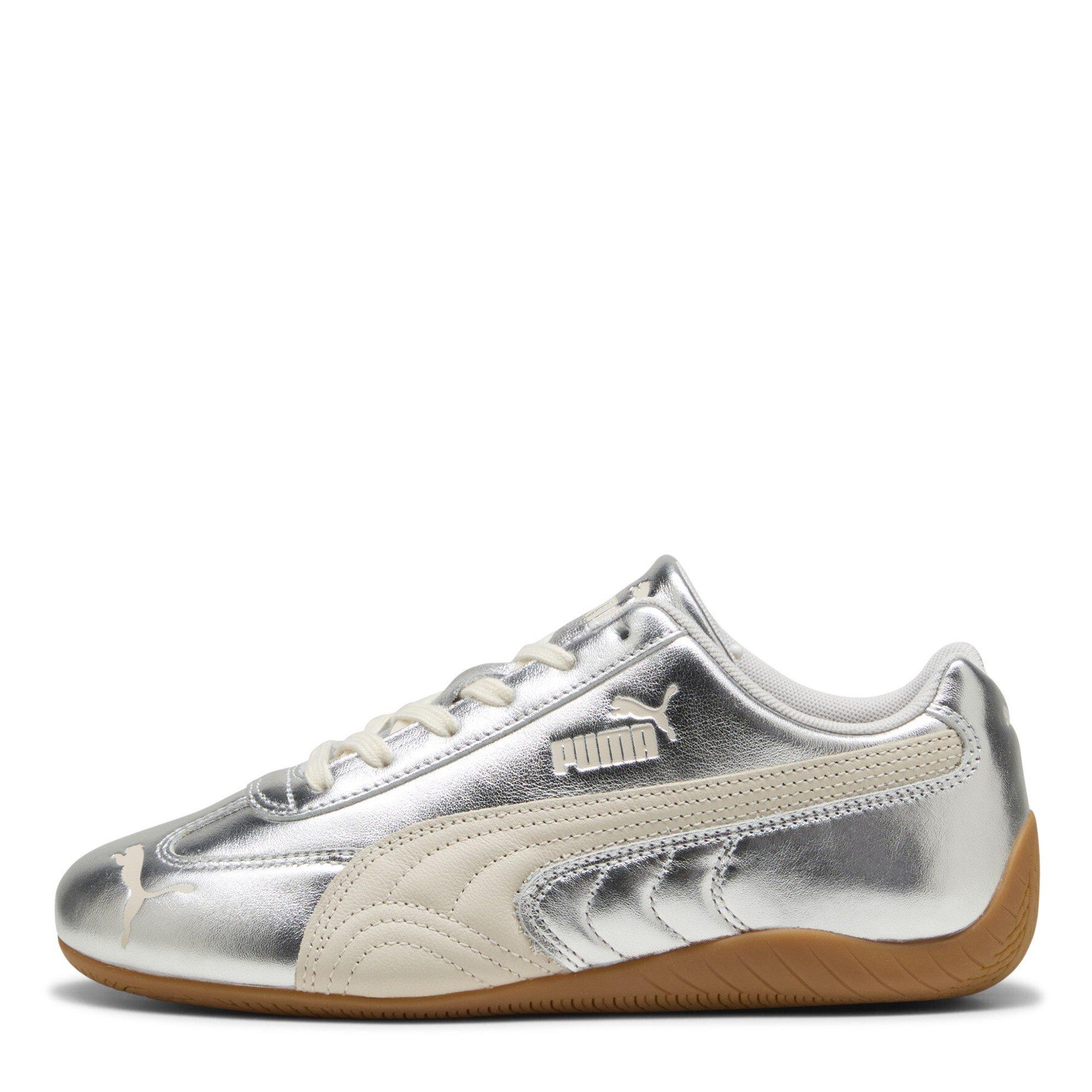 Silver/Alpine - Puma - Women's SpeedCat Metallic Low-Top Trainers - 2