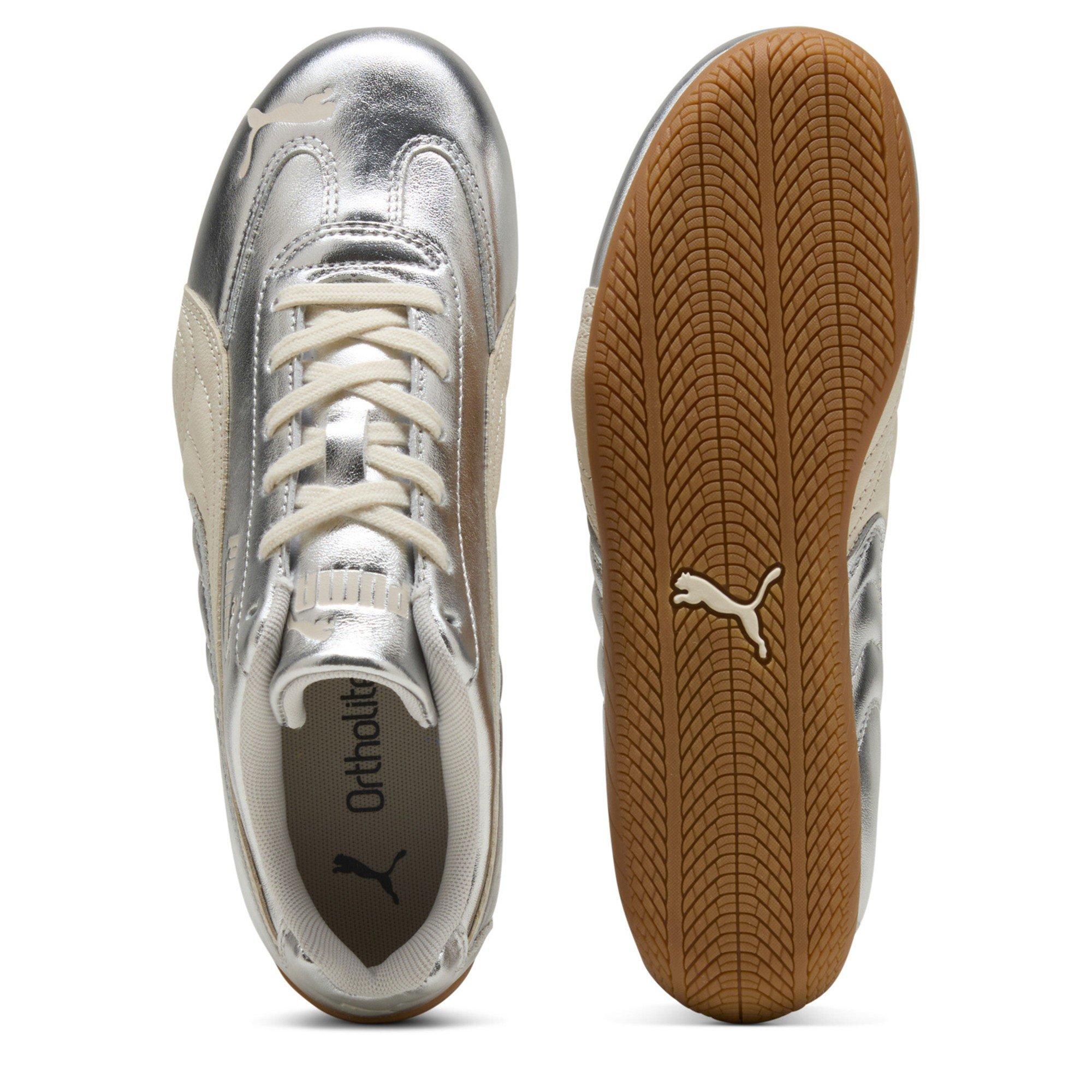 Silver/Alpine - Puma - Women's SpeedCat Metallic Low-Top Trainers - 4