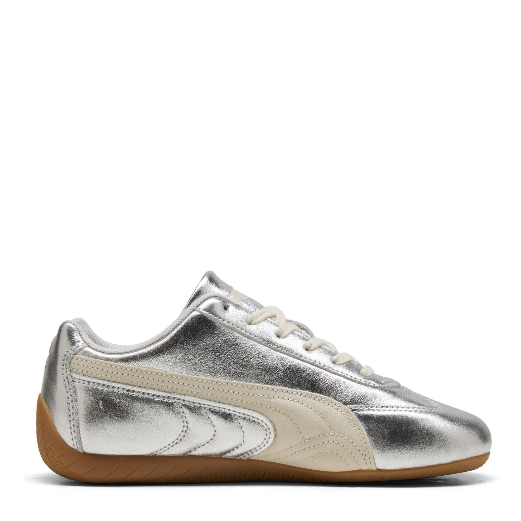 Silver/Alpine - Puma - Women's SpeedCat Metallic Low-Top Trainers - 5