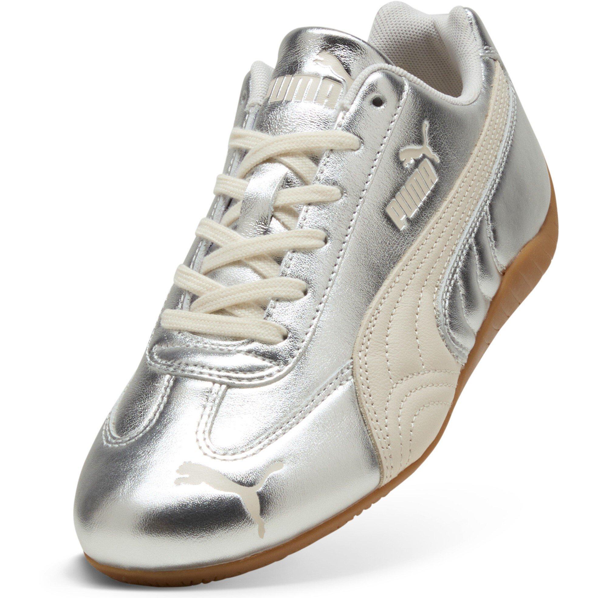 Silver/Alpine - Puma - Women's SpeedCat Metallic Low-Top Trainers - 8