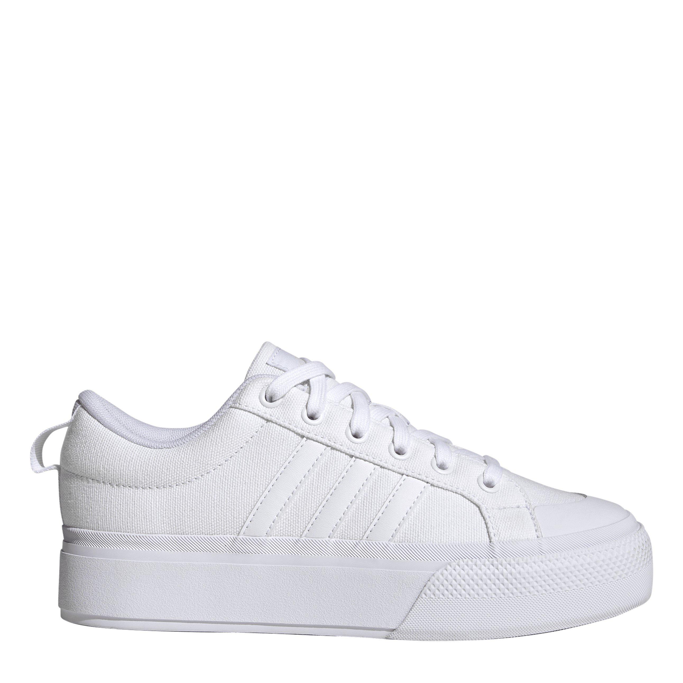 White/ White - adidas - Women's Bravada 2.0 Platform Skate Shoes - 1