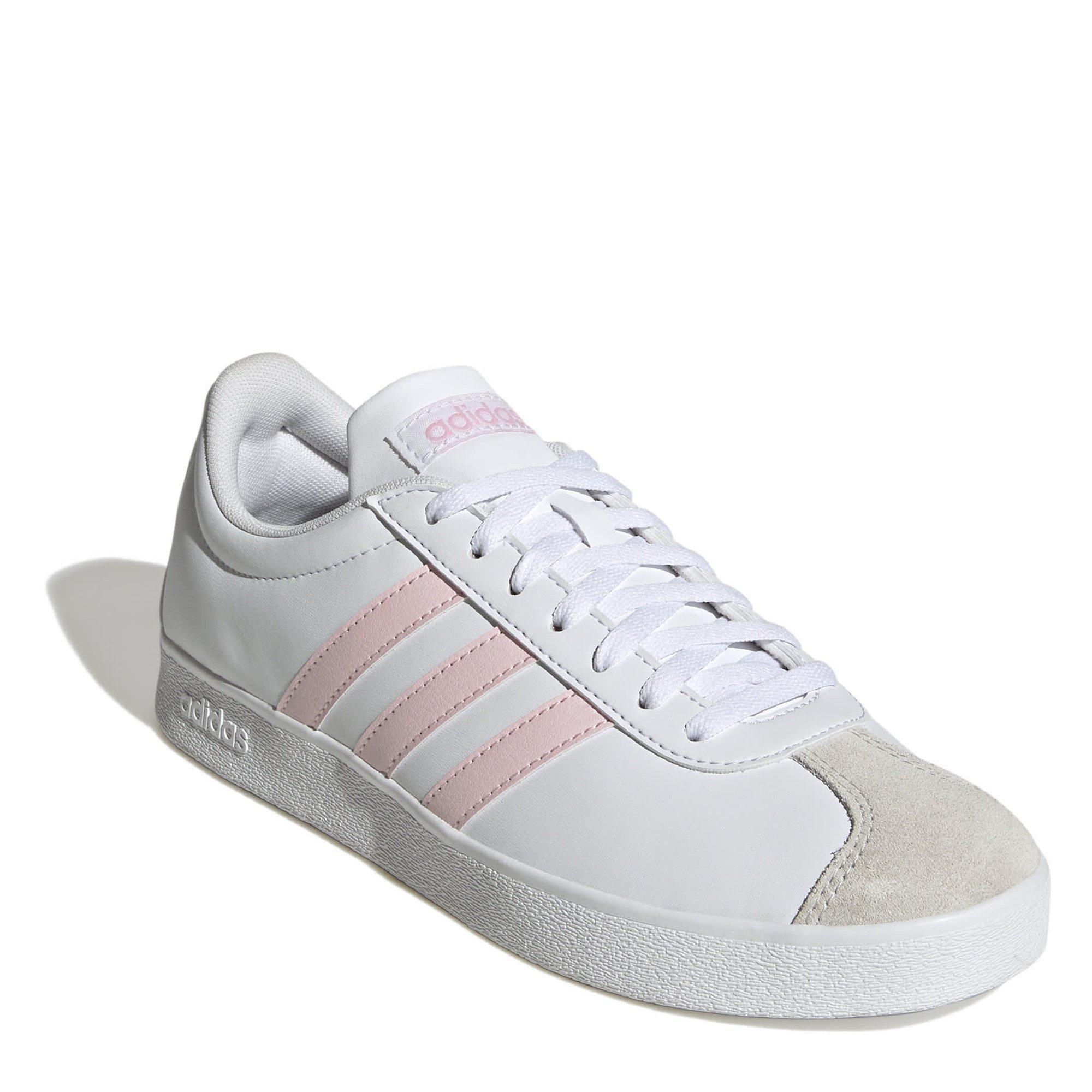 Wht/Pink/Grey - adidas - VL Court Base Womens Shoes - 3