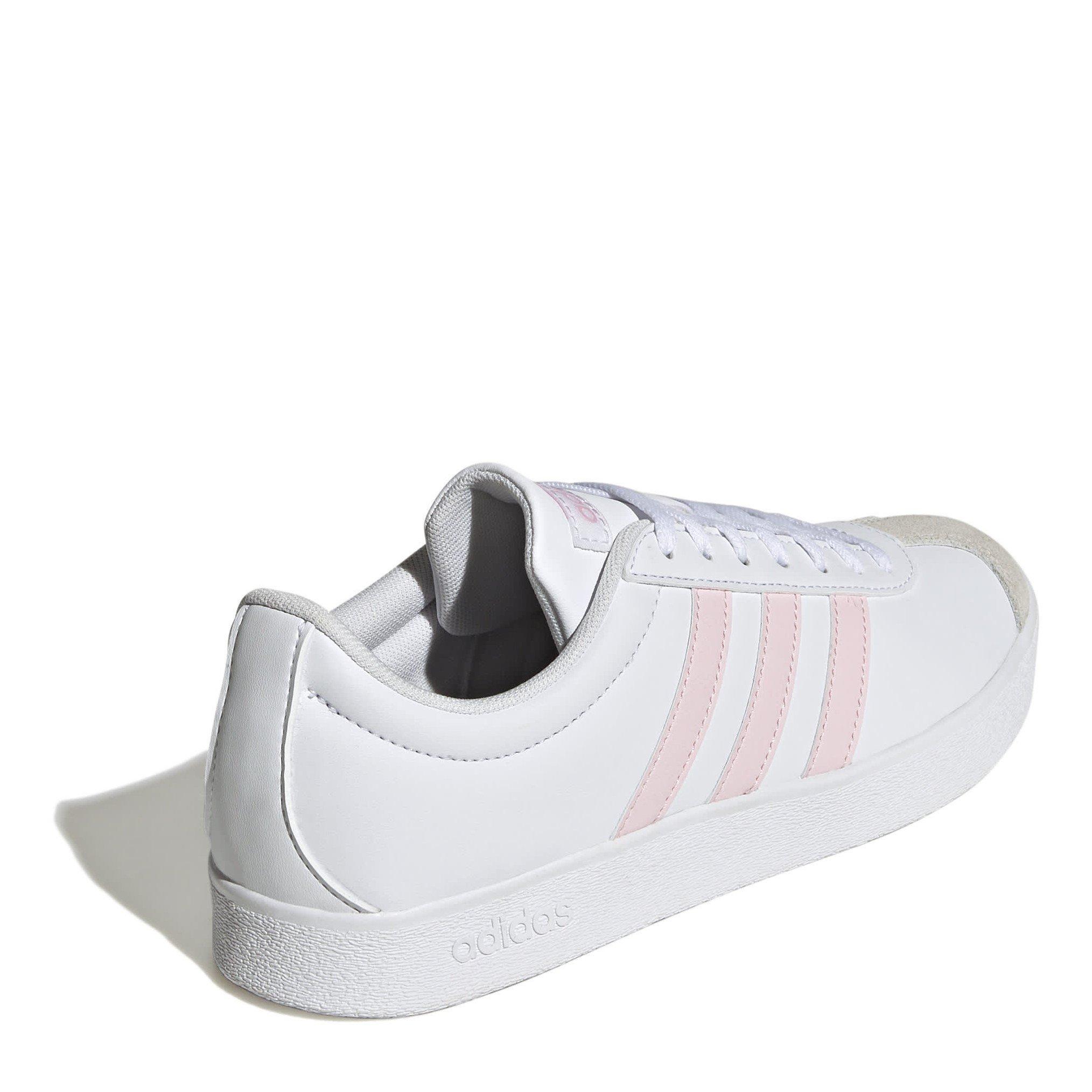 Wht/Pink/Grey - adidas - VL Court Base Womens Shoes - 4