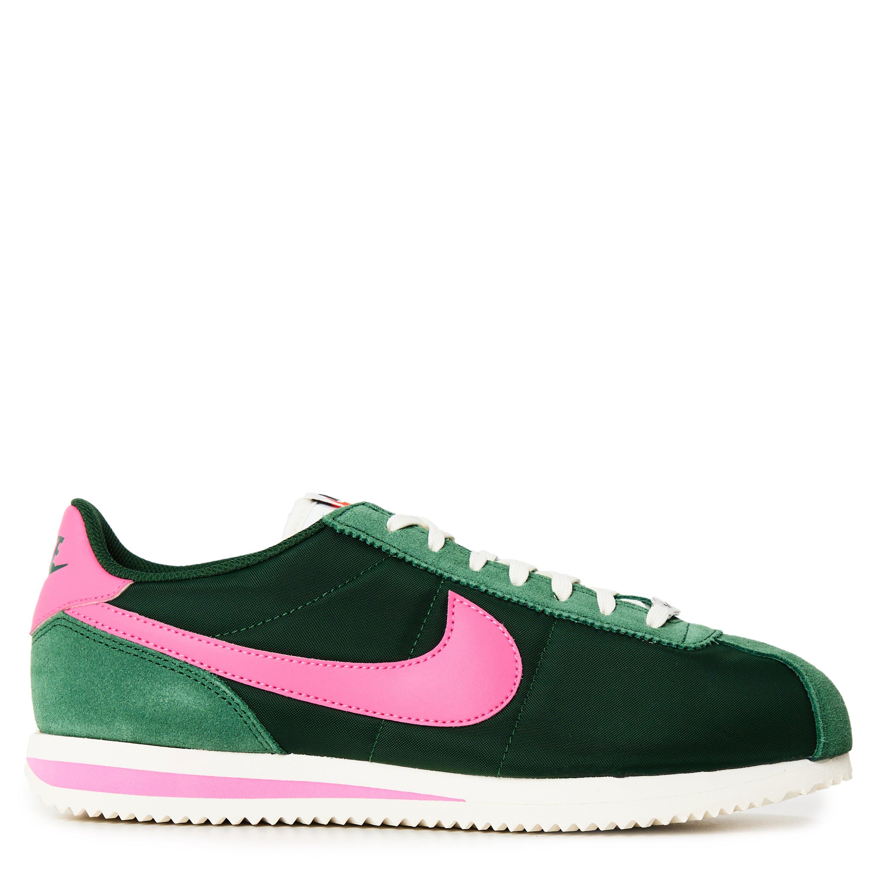 Nike Women's Cortez Textile Runners - Green/Pink - 5.5 (39)