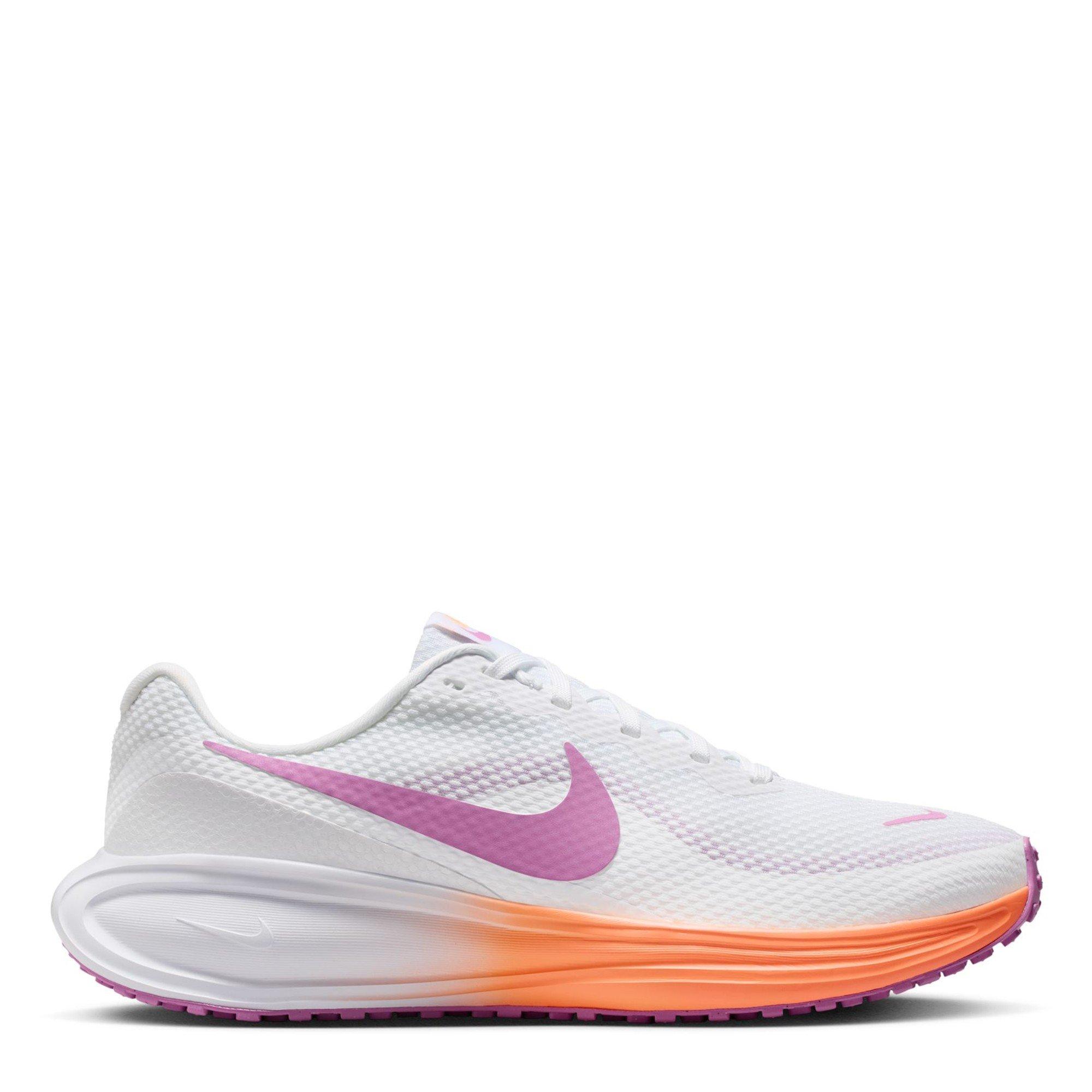 Nike Women's Revolution 8 Road Running Shoes - Wht/Mag/Ora - 5.5 (39)
