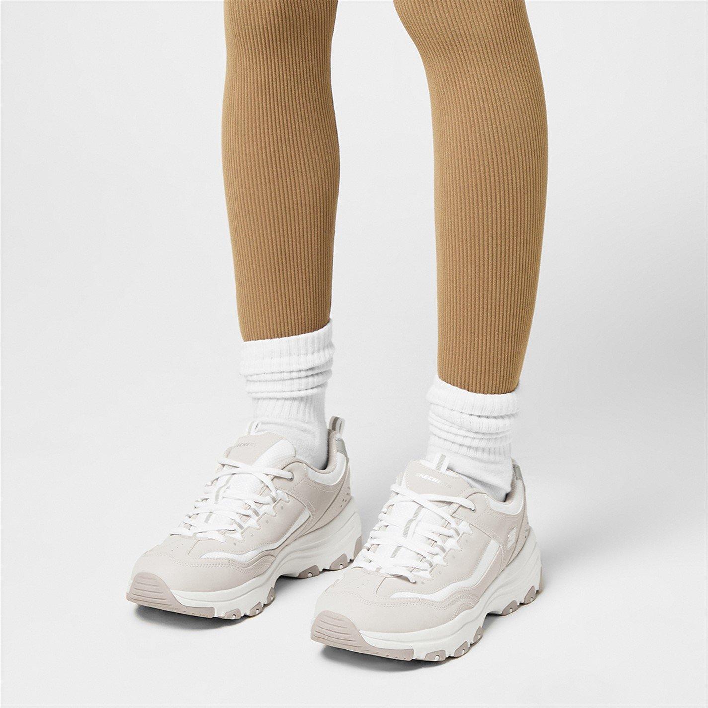 Taupe/Weiß - Skechers - Icon Dlite Ladies Trainers - 3