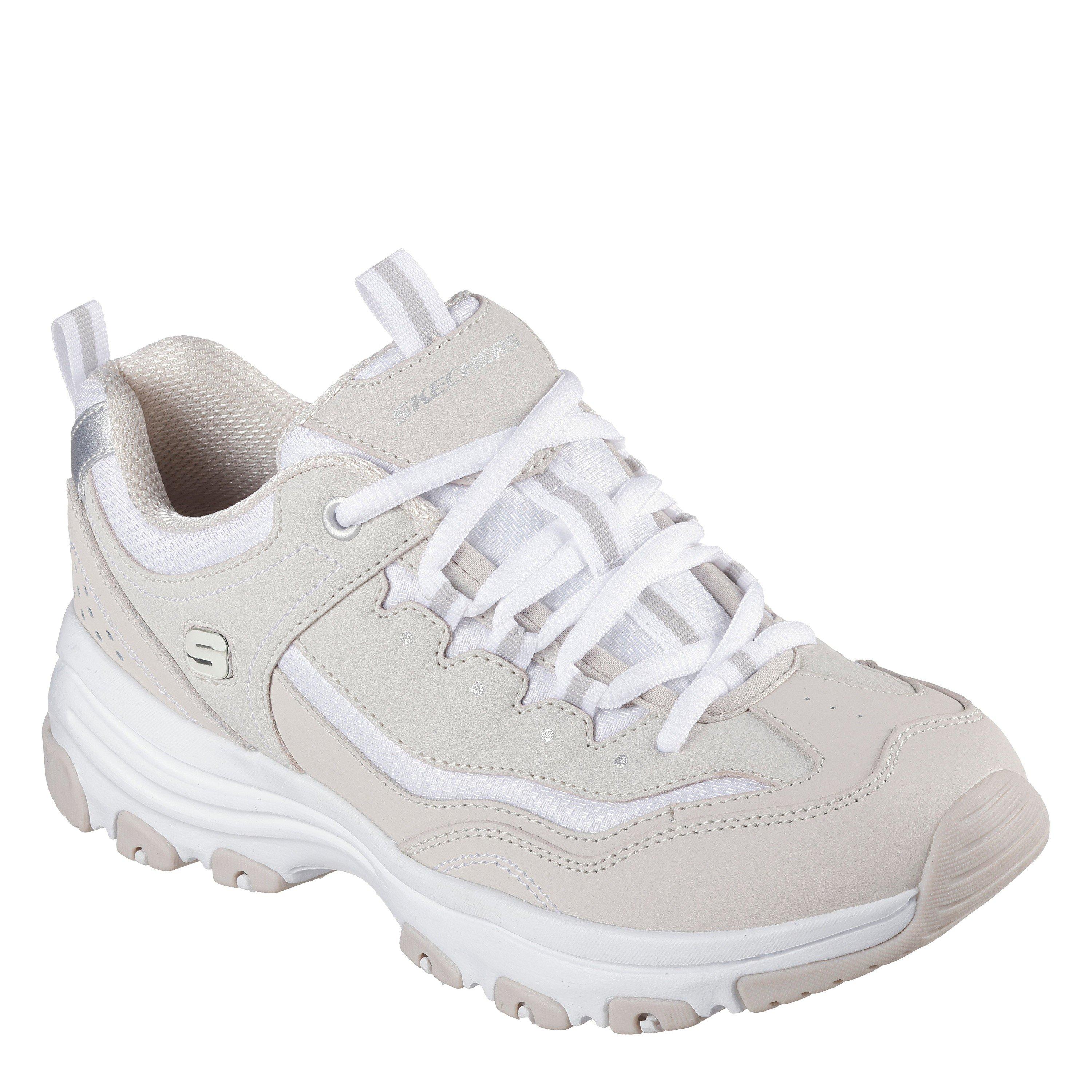 Taupe/Weiß - Skechers - Icon Dlite Ladies Trainers - 4