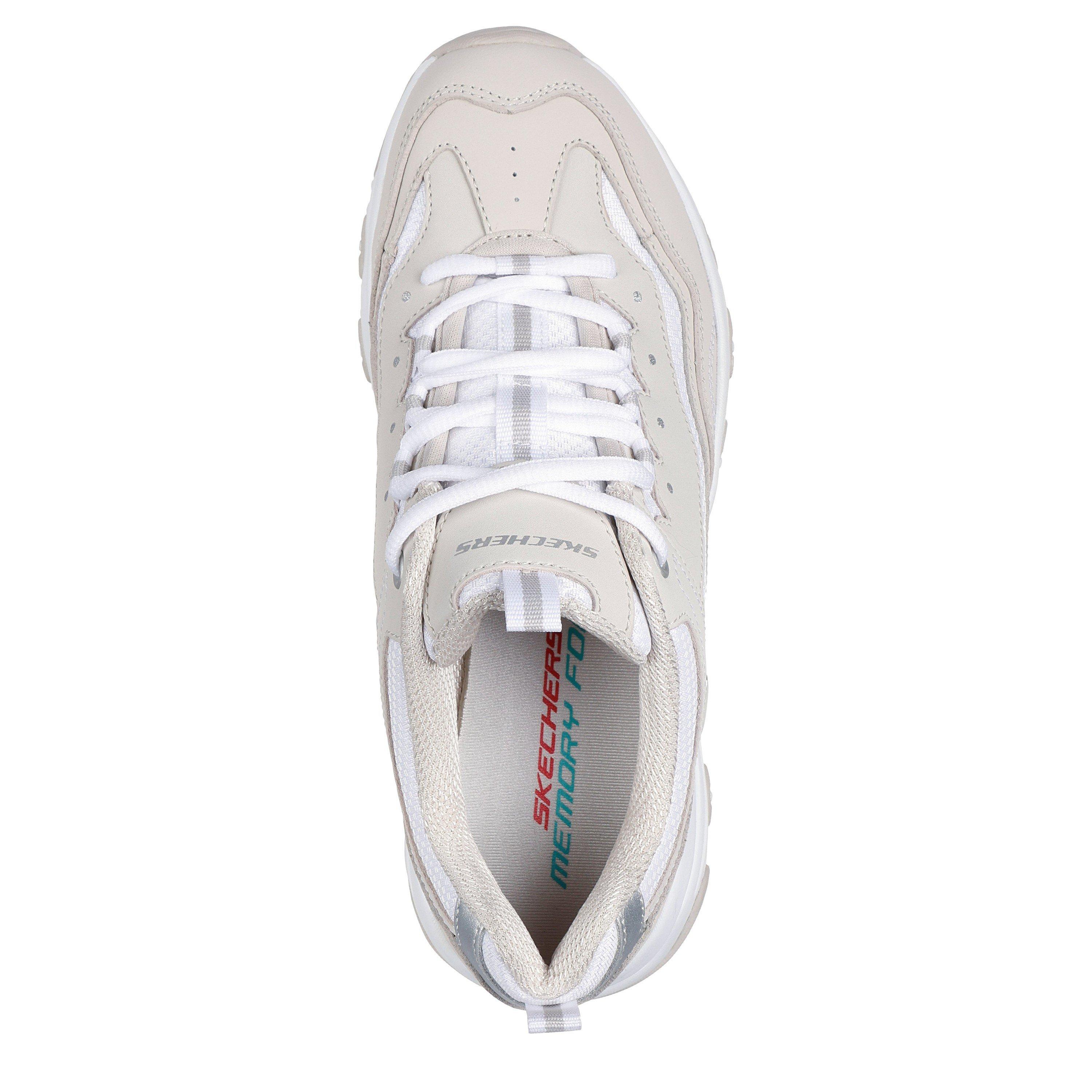 Taupe/Weiß - Skechers - Icon Dlite Ladies Trainers - 5