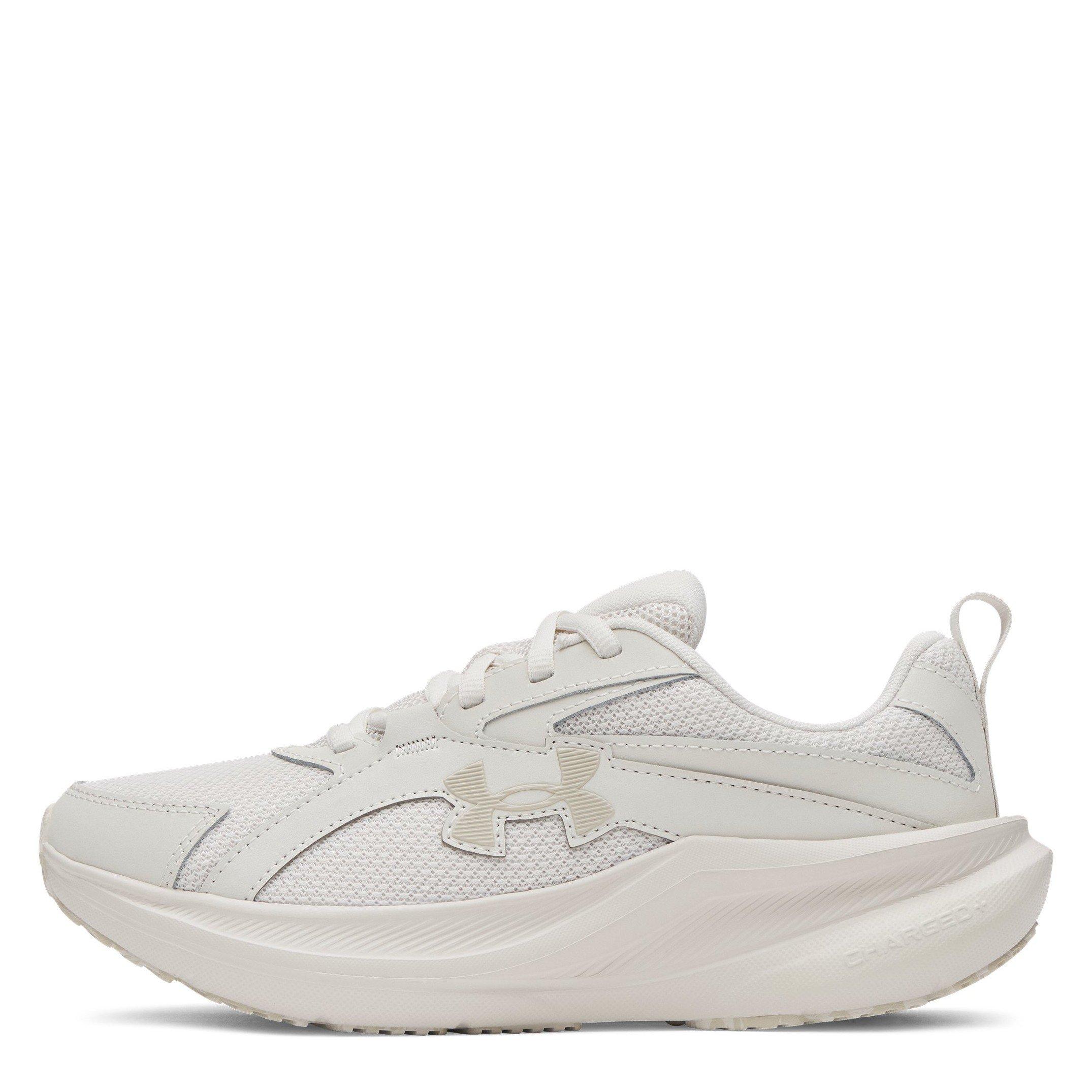 S.White/Khaki - Under Armour - Charged+ Assert 11 Womens Running Shoe - 6