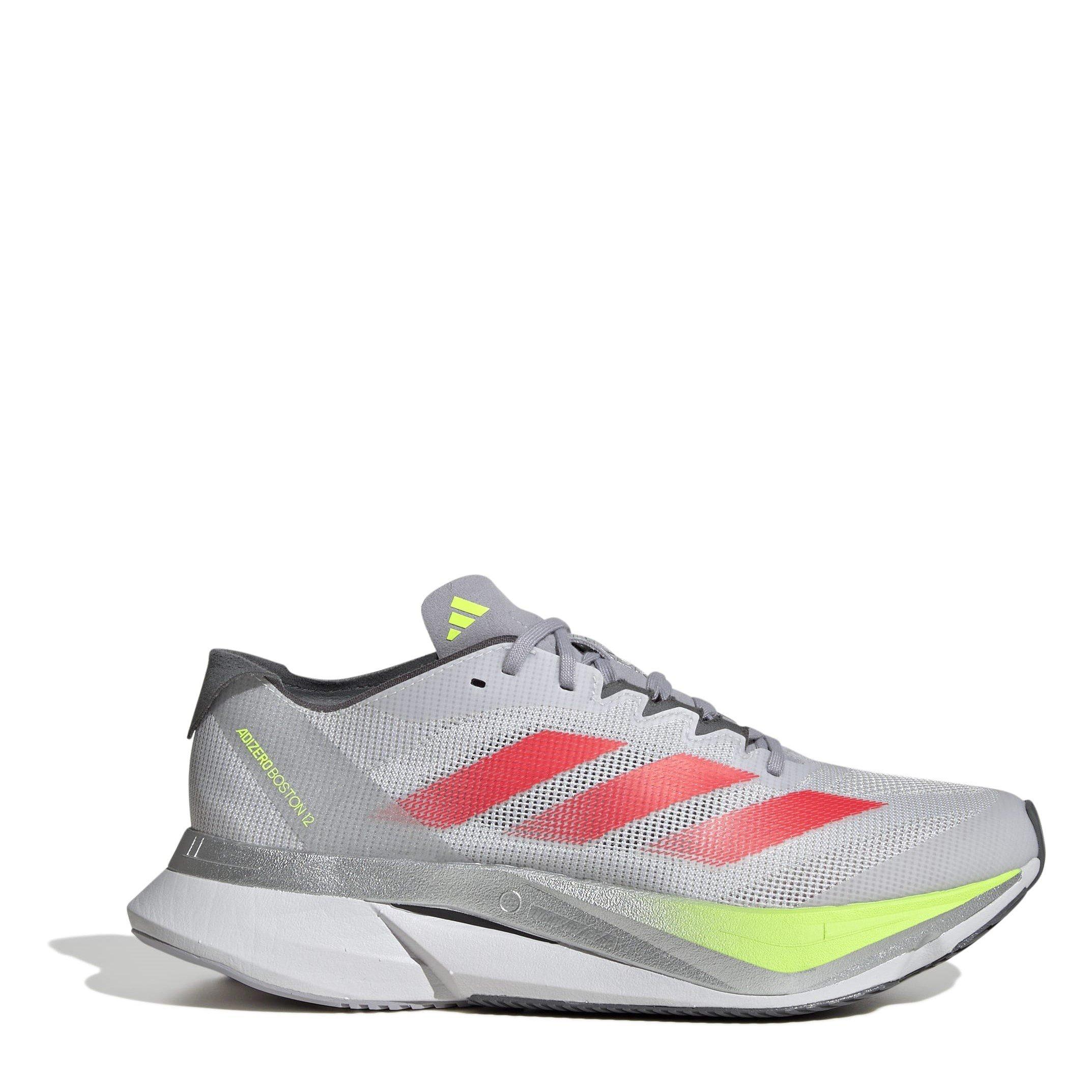 Adidas Women's Adizero Boston 12 Road Running Shoes - Grey/Red/Lmn - 3.5 (36)
