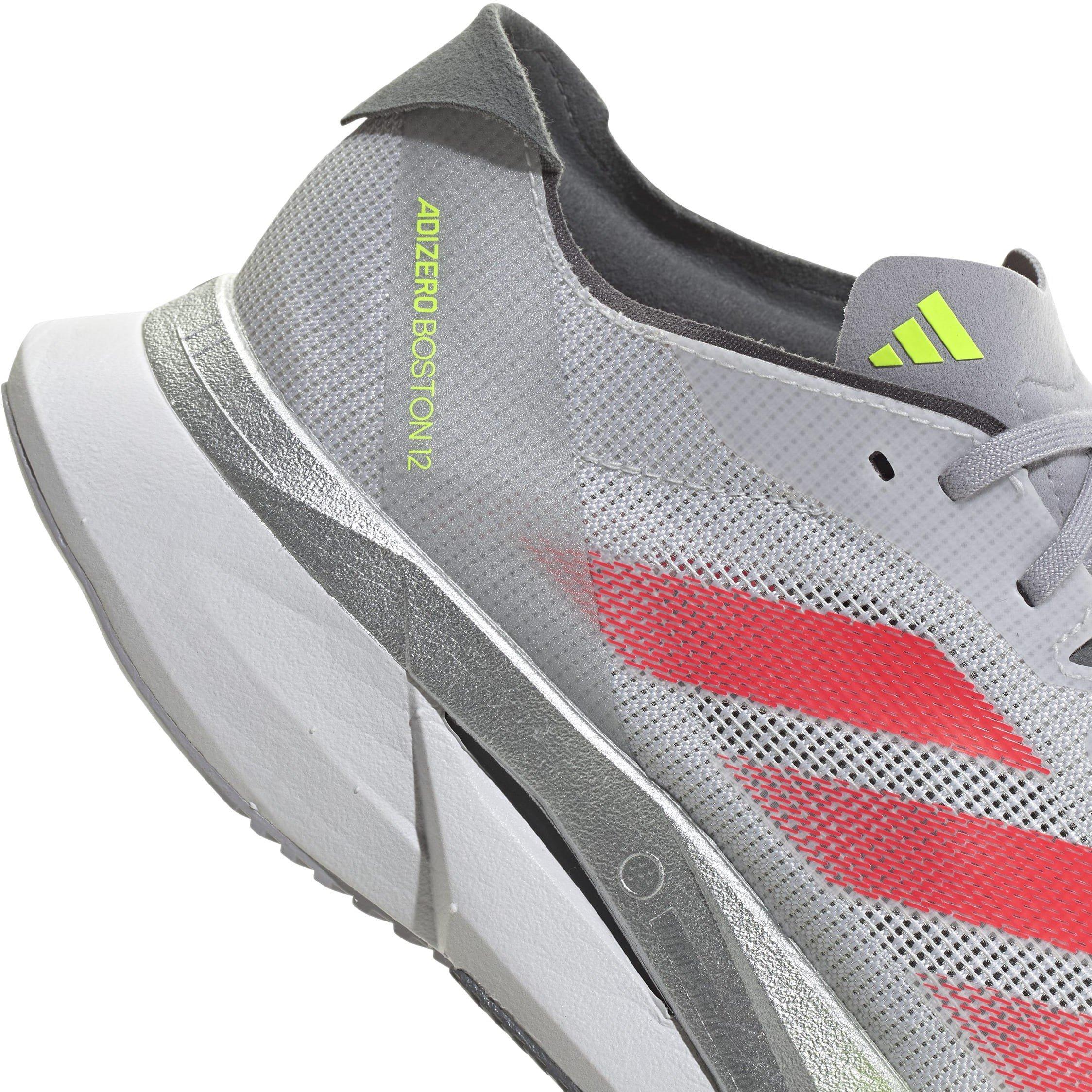 Grey/Red/Lmn - adidas - Adizero Boston 12 Road Running Shoes Womens - 7