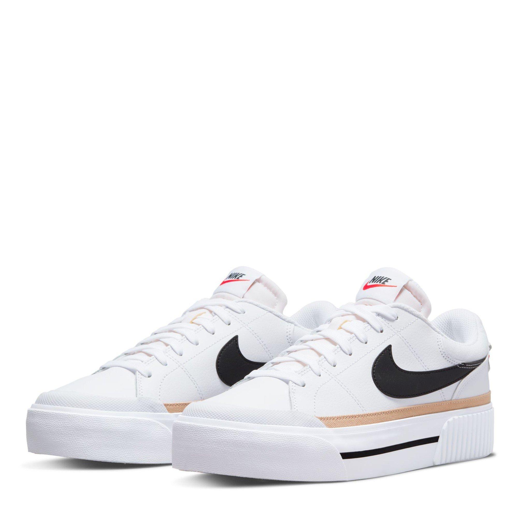 Wht/Blk-Orange - Nike - Court Legacy Lift Womens Shoes - 4