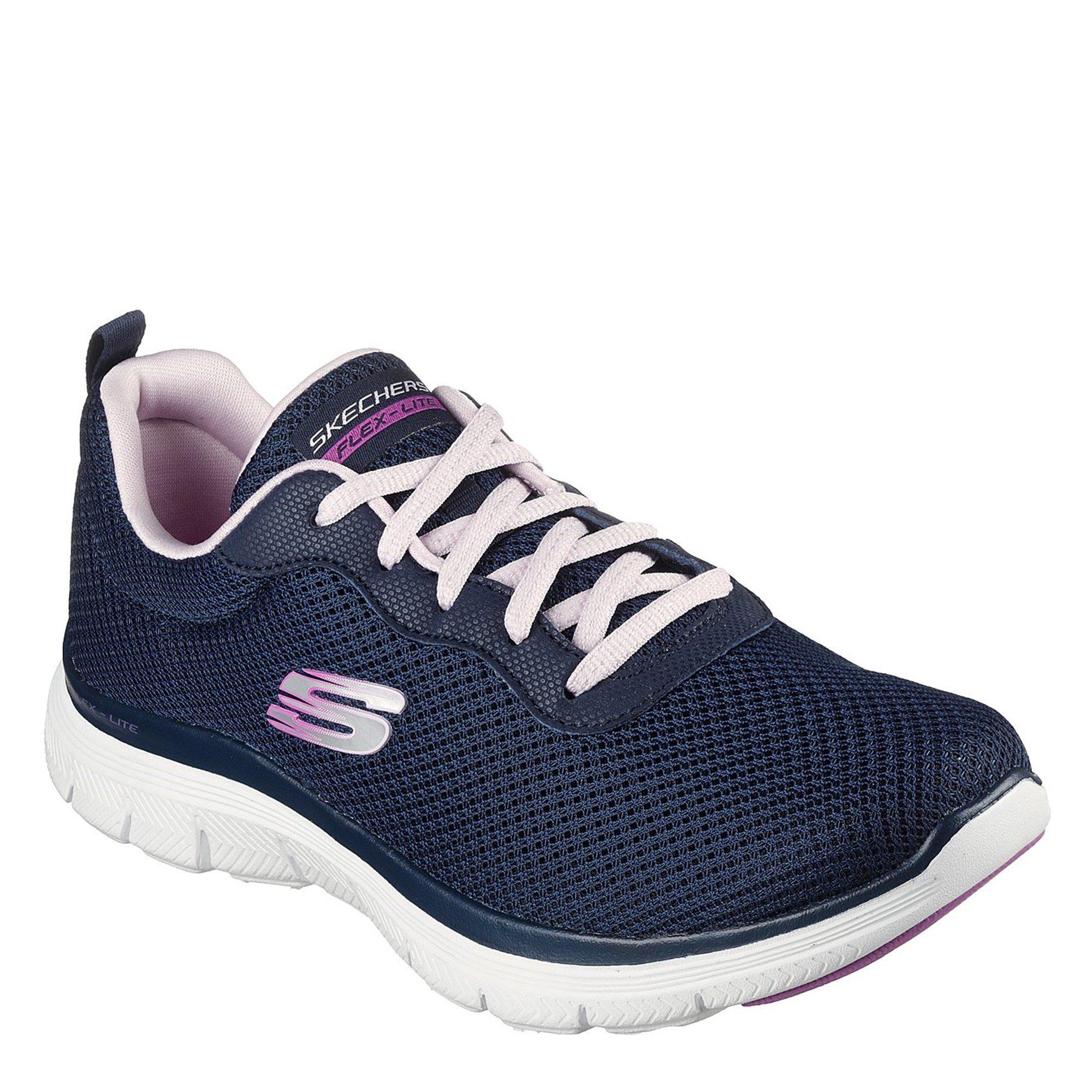 Navy - Skechers - Flex Appeal 4.0 Brilliant View Trainers - 3