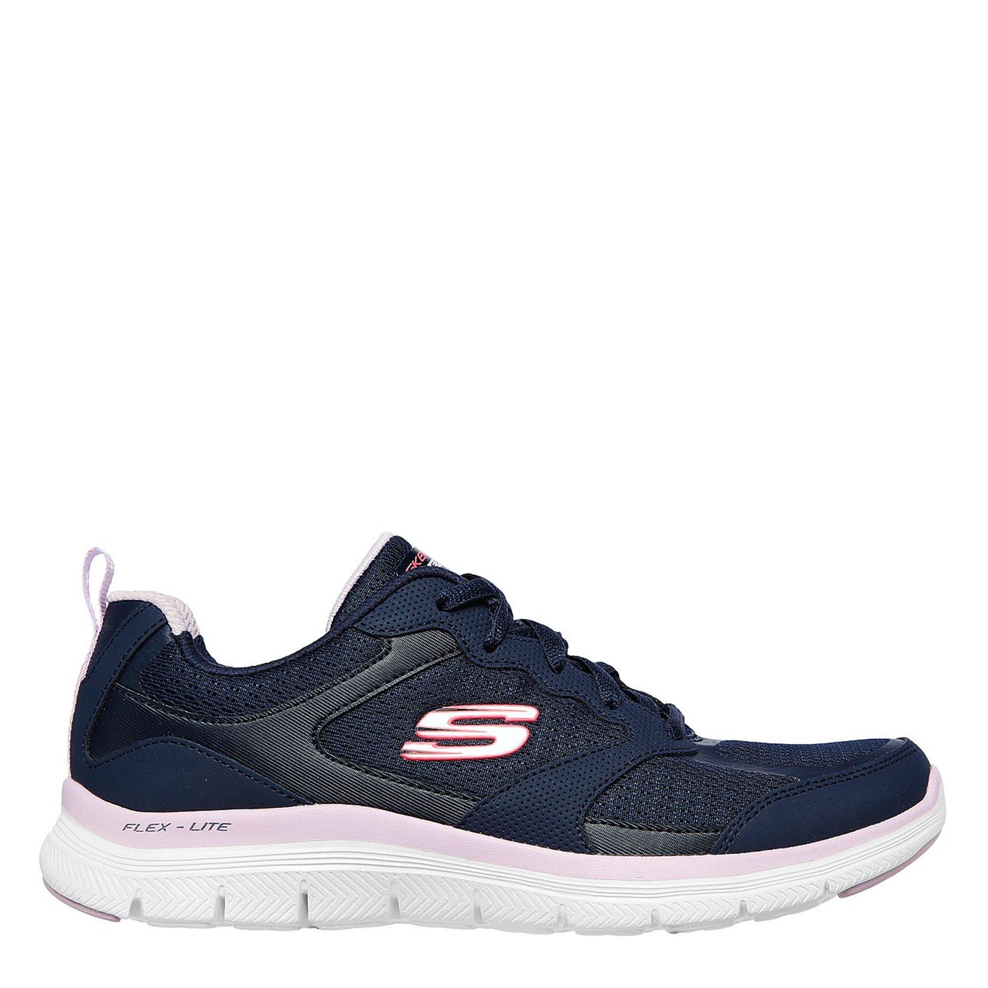 Blu/Nero - Skechers - Flex Appeal 4 Active Flow Trainers Womens - 1