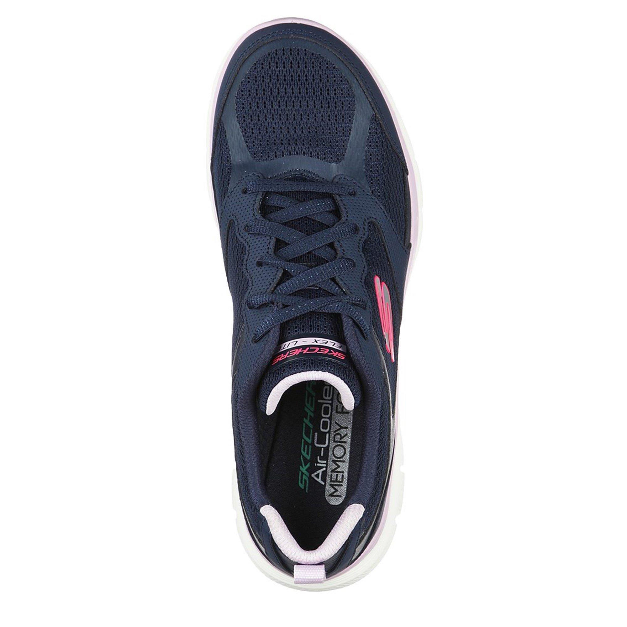 Blu/Nero - Skechers - Flex Appeal 4 Active Flow Trainers Womens - 5