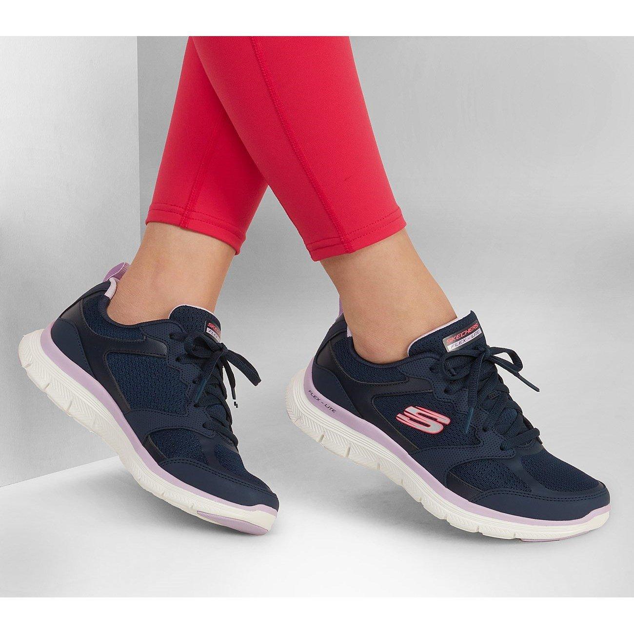 Blu/Nero - Skechers - Flex Appeal 4 Active Flow Trainers Womens - 6