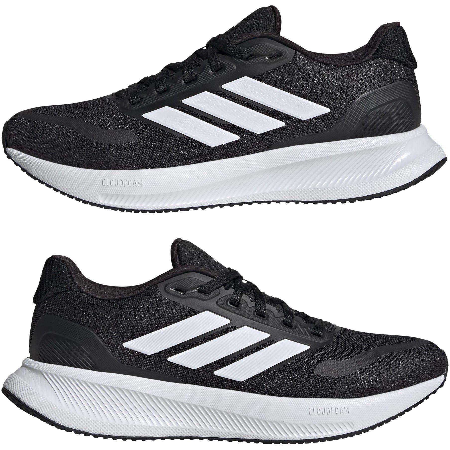 CBlack/Wht/Blk - adidas - Runfalcon 5 Womens Running Shoes - 9