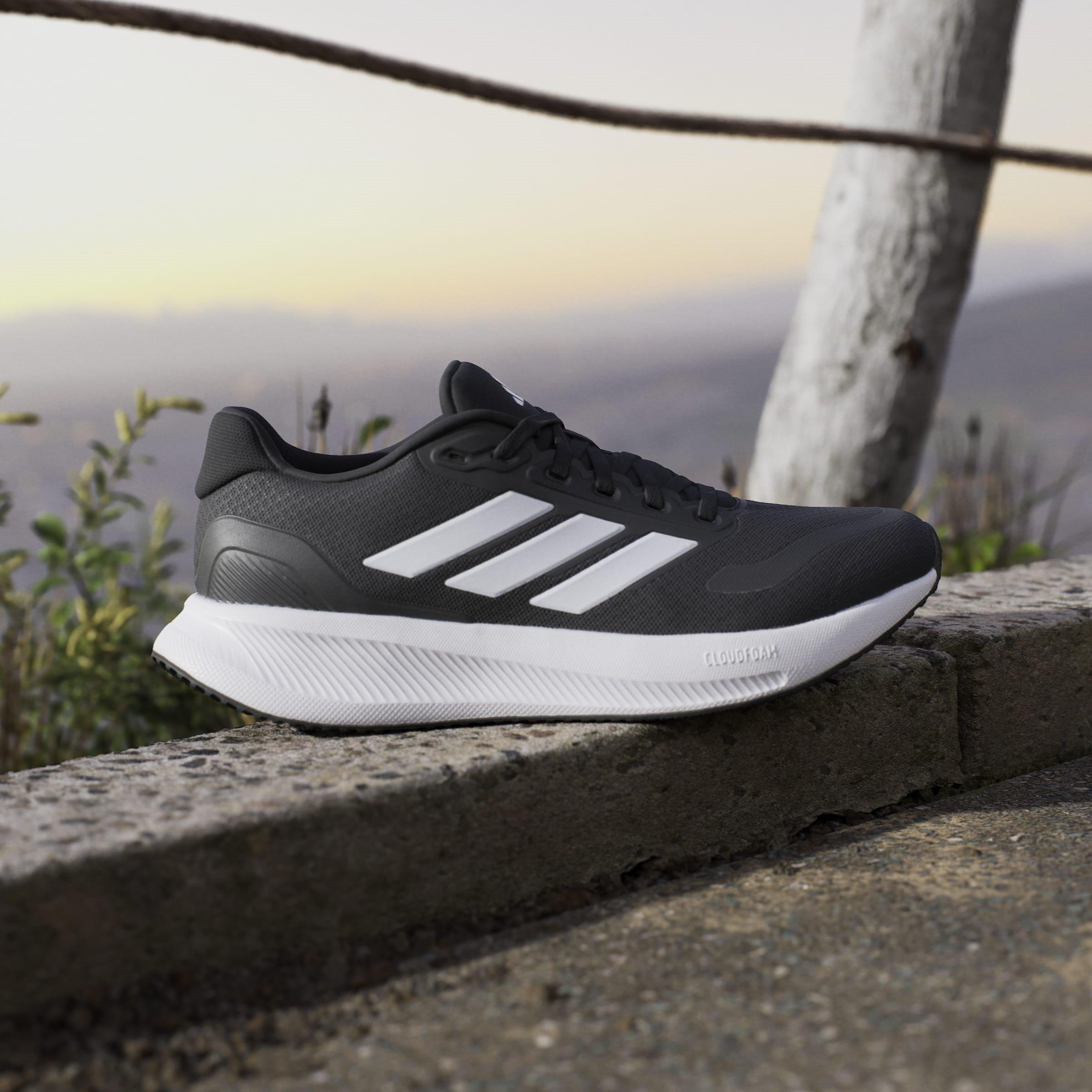 CBlack/Wht/Blk - adidas - Runfalcon 5 Womens Running Shoes - 10