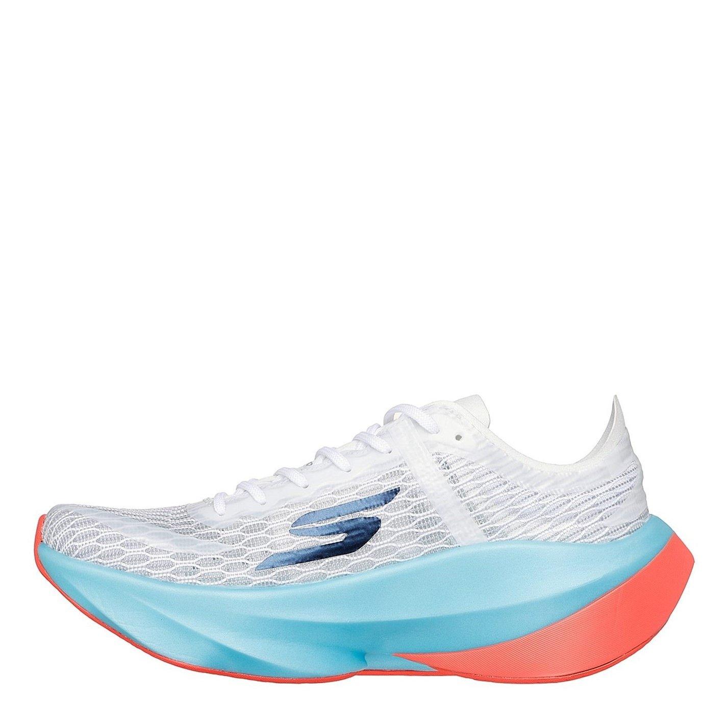 White/Turq - Skechers - AERO Tempo Elite Running Trainers Womens - 2