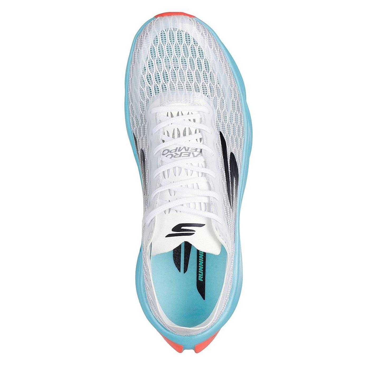 White/Turq - Skechers - AERO Tempo Elite Running Trainers Womens - 5