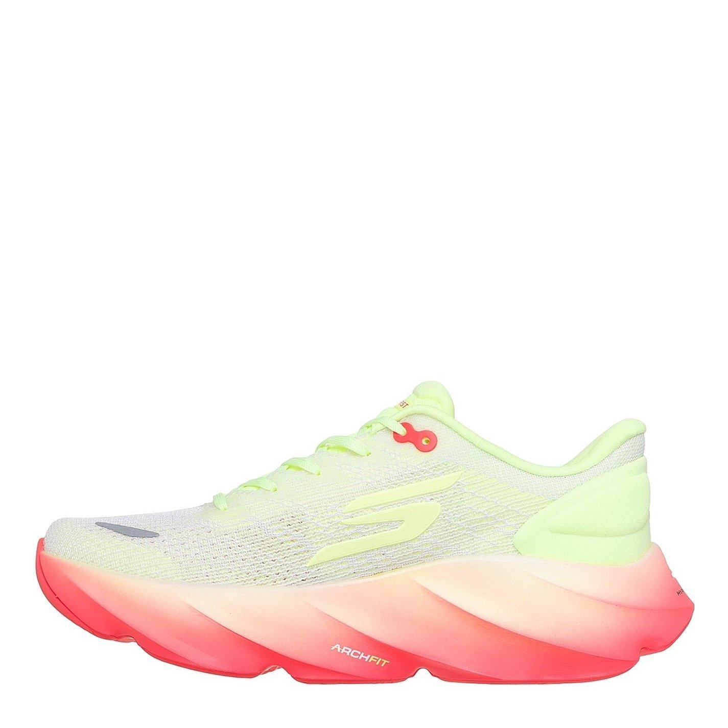 White/Yellow - Skechers - AERO Burst Running Shoes Womens - 2