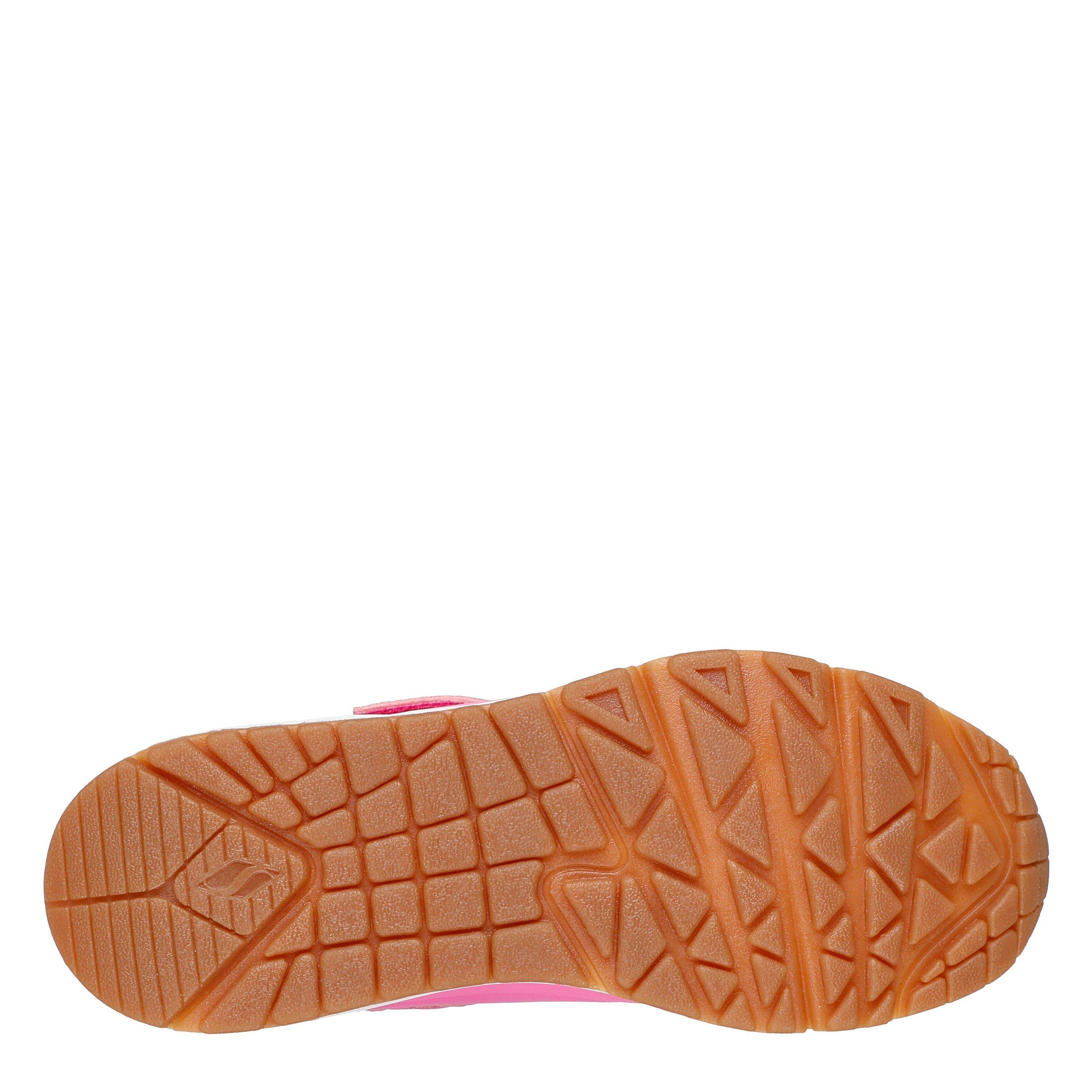 Hot Pink/Silver - Skechers - Duraleather Gore & Strap Fashion Sn Low-Top Trainers Womens - 4