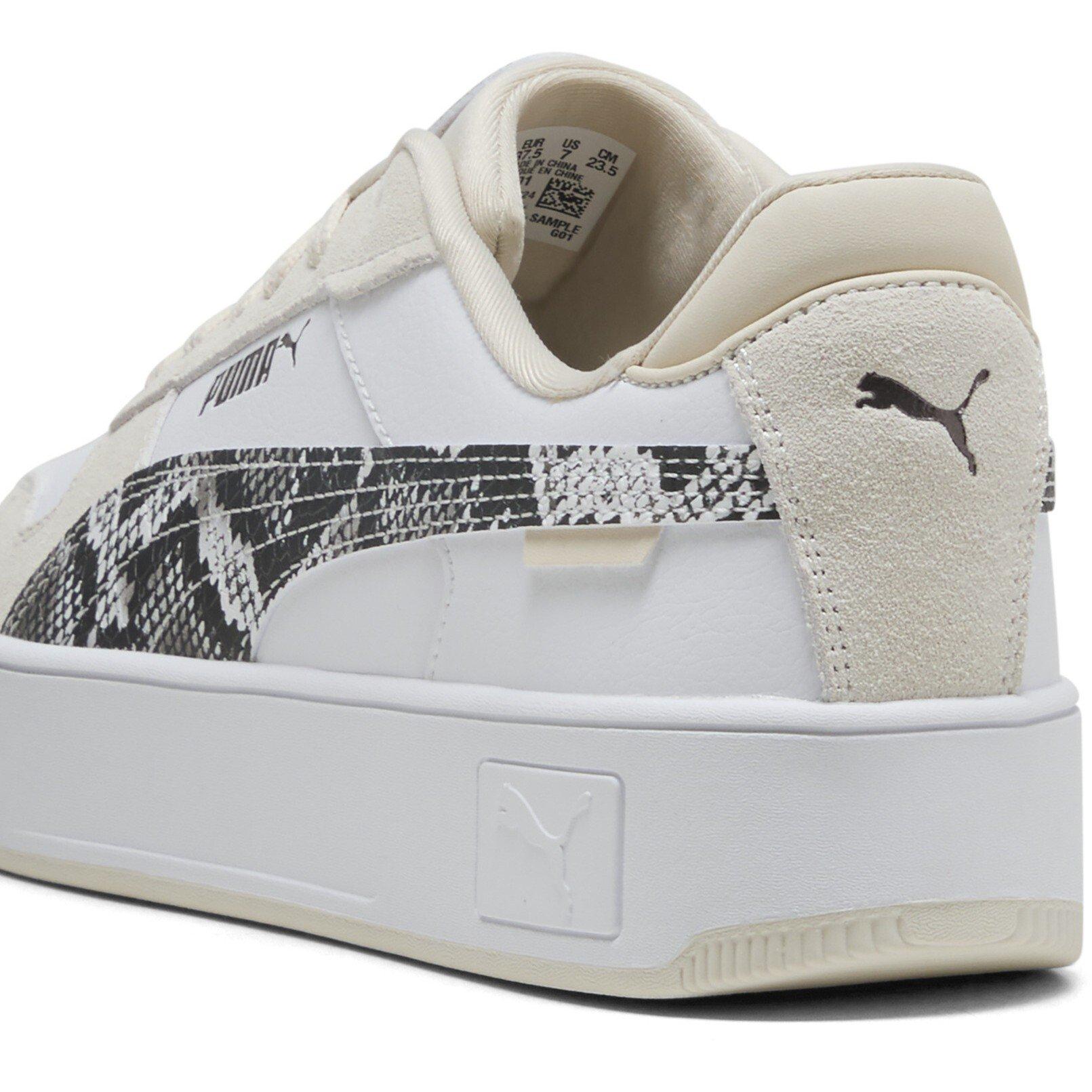 W.Wht/A.Snow - Puma - Carina Street Snake Chic Low-Top Trainers Womens - 5